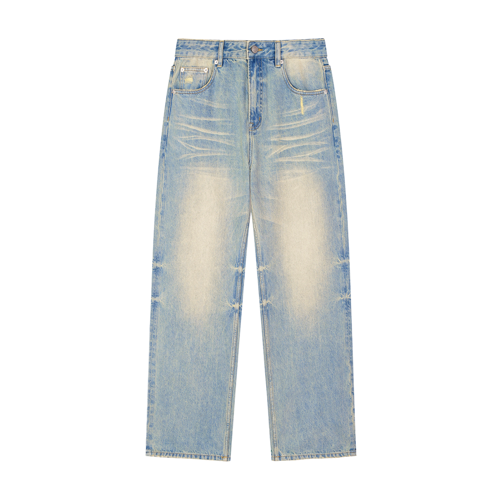 Sweet Route Sun Fade Raw Hem Denim Jeans