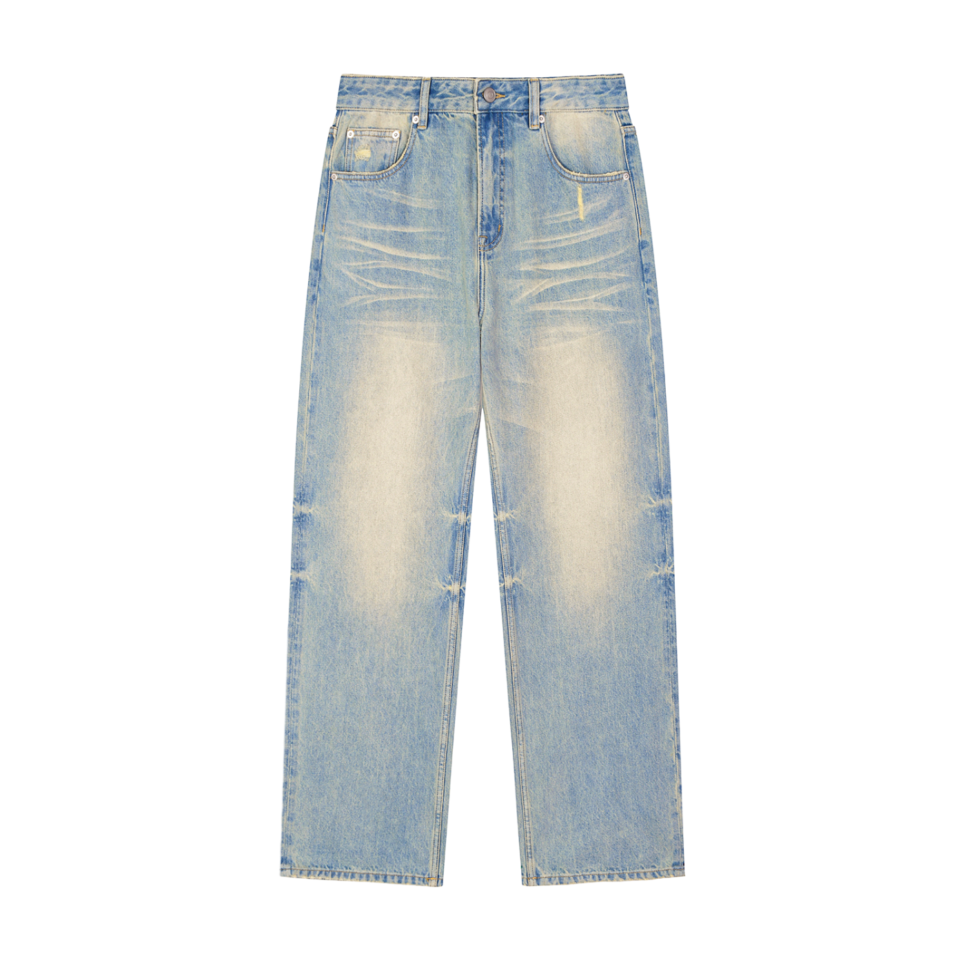 Sweet Route Sun Fade Raw Hem Denim Jeans