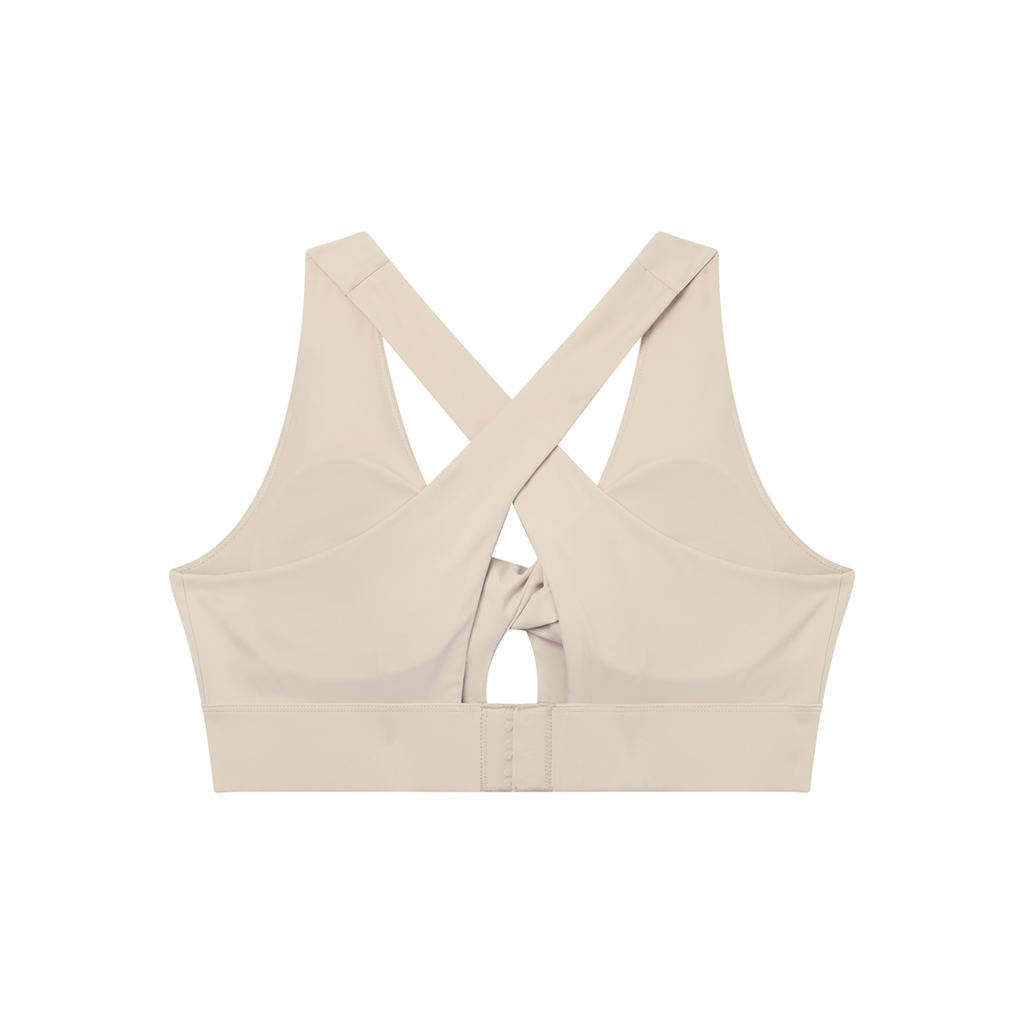 Sweet Route Women's Twist Front V-Neck Sports Bra