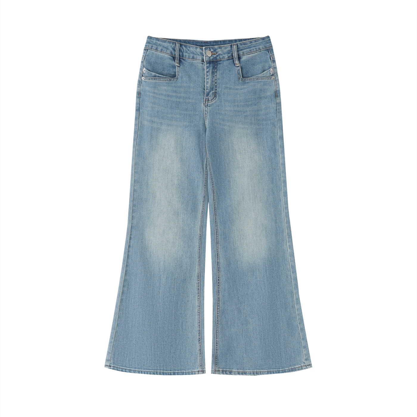 Sweet Route Women's Vintage Wash Flared Leg Jeans