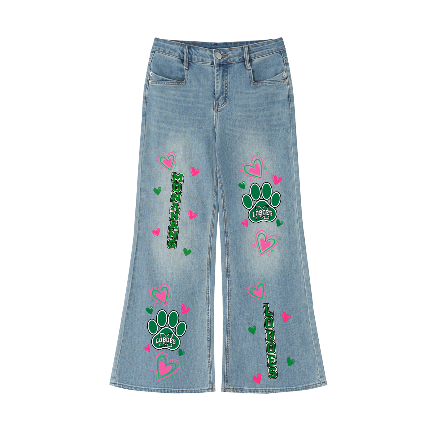Monahans Loboes Women's Vintage Wash Flared Leg Jeans