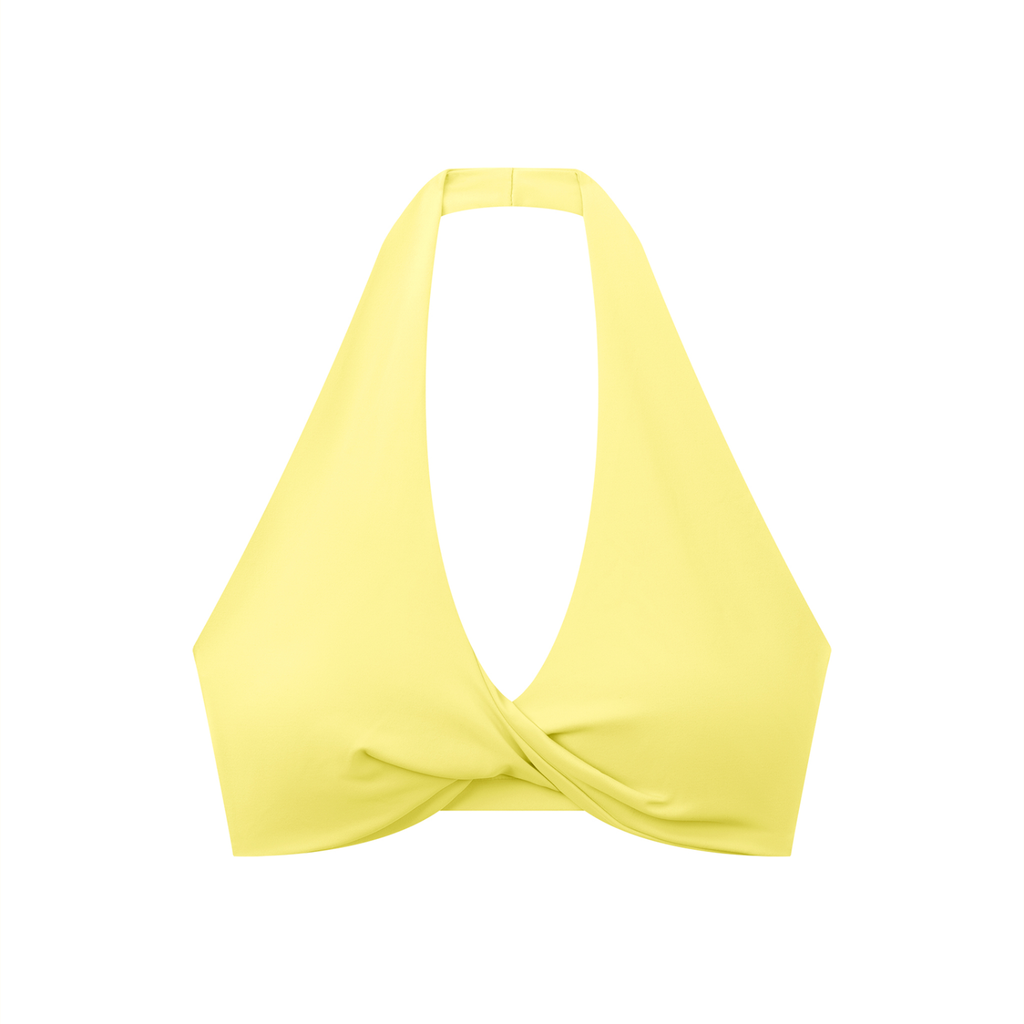 Sweet Route Women's Pleated Halter Sports Bra