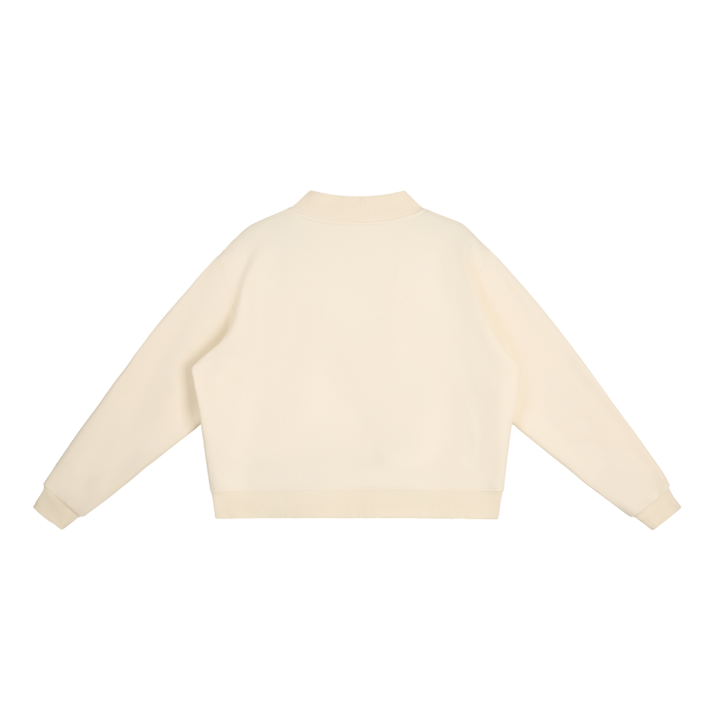 Sweet Route Essential Fleece Mock-Neck Crew Sweatshirt