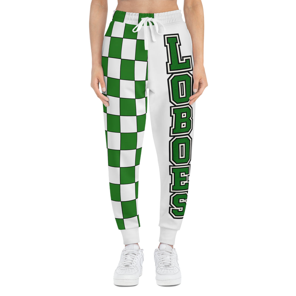 Loboes Green Checkerboard Athletic Joggers