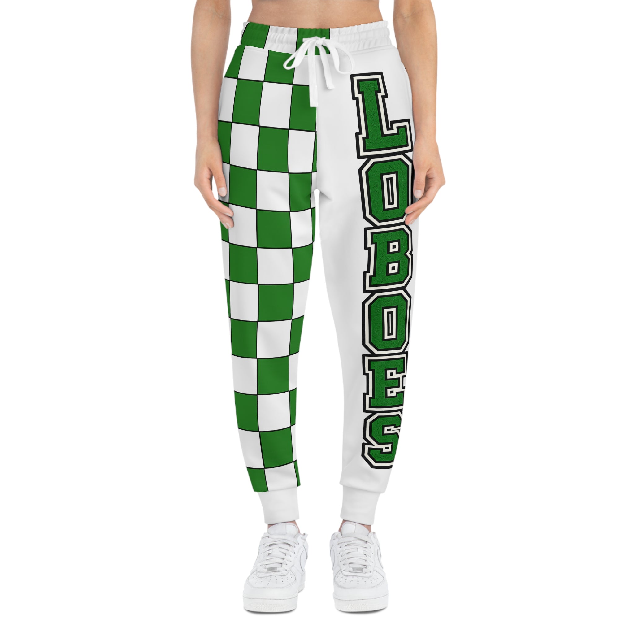 Loboes Green Checkerboard Athletic Joggers