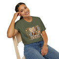 Touchdown Season Leopard & Checkered Football T-Shirt | Cute Game Day Graphic Tee | Women’s Football Season Shirt