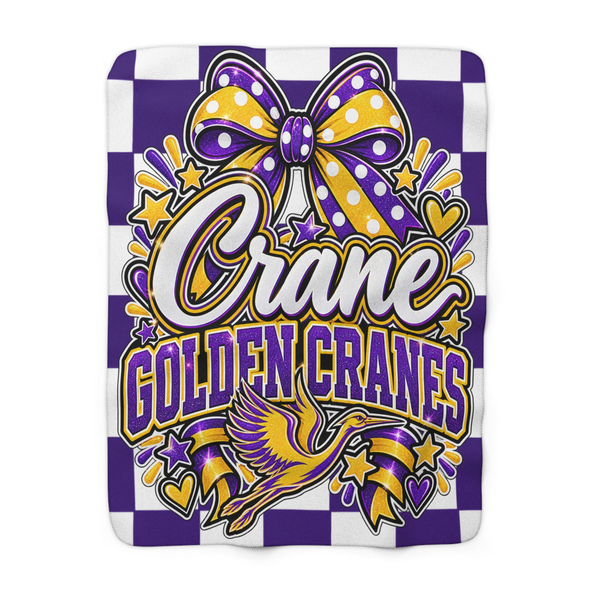 Golden Cranes Sherpa Fleece Blanket