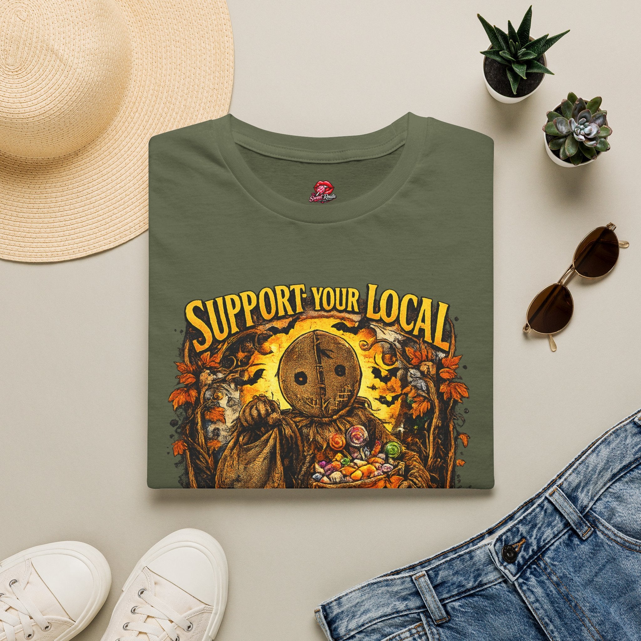 Support Your Local Trick R' Treaters T-Shirt | Funny Halloween Graphic Tee | Vintage Spooky Season Shirt