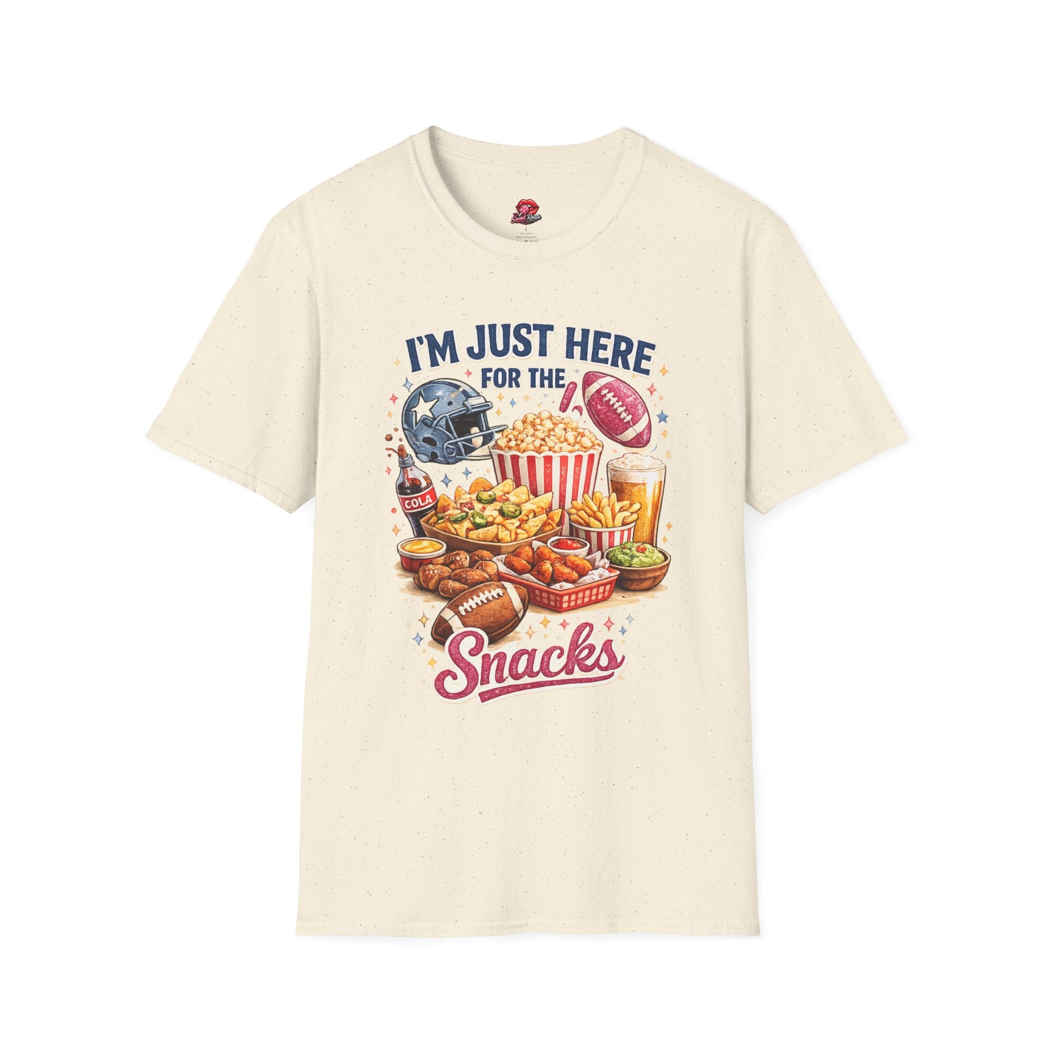 I’m Just Here for the Snacks T-Shirt | Funny Football Game Day Tee | Tailgate Snack Lover Shirt