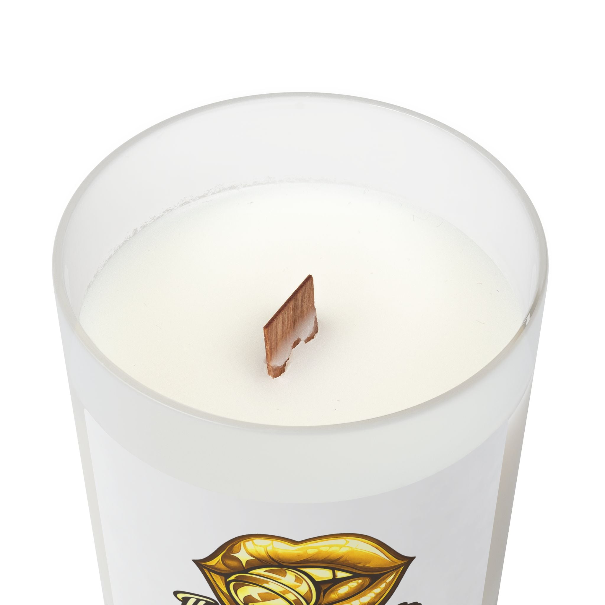 Gold Sweet Route Frosted Glass Candle, 11oz