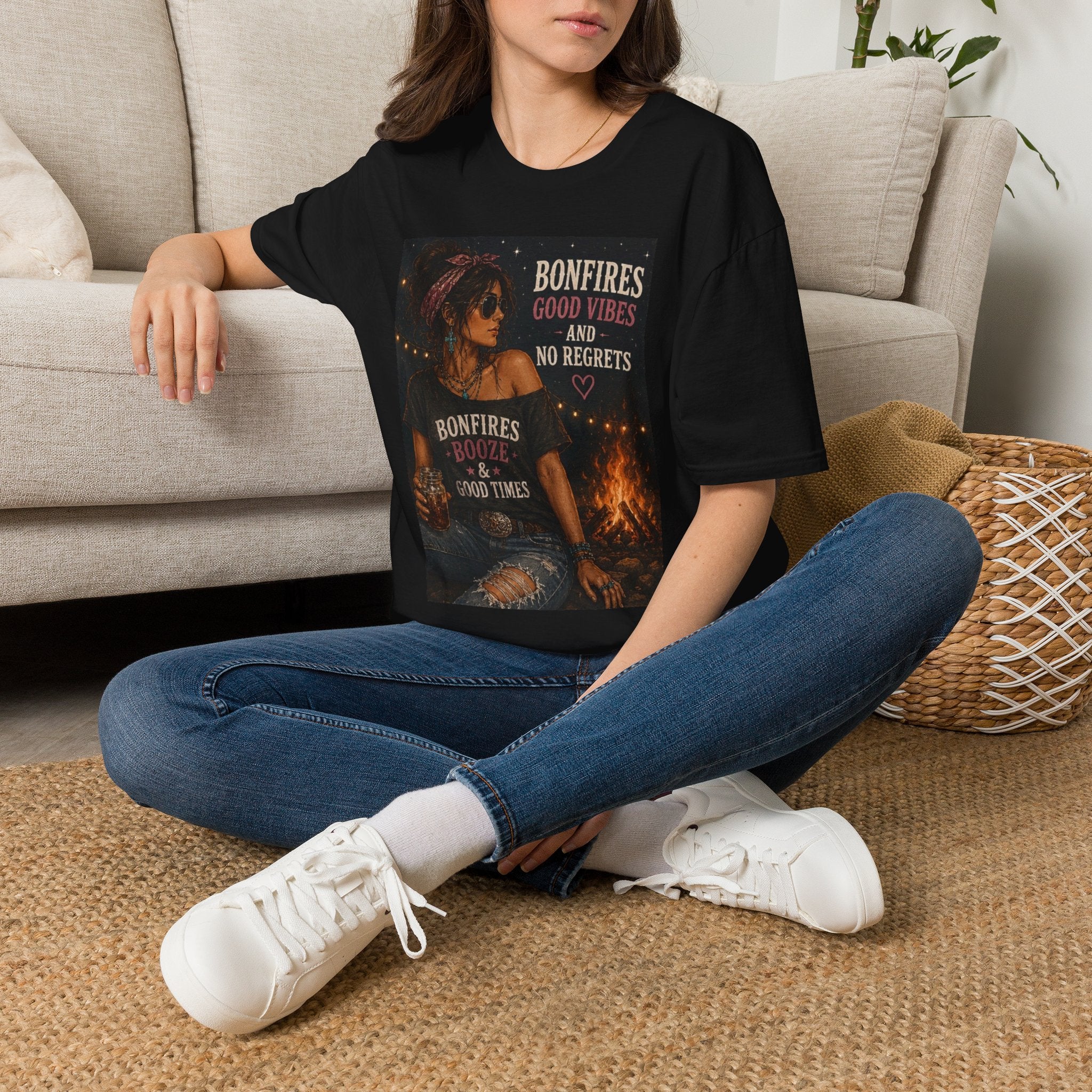 Bonfires Good Vibes No Regrets T-Shirt