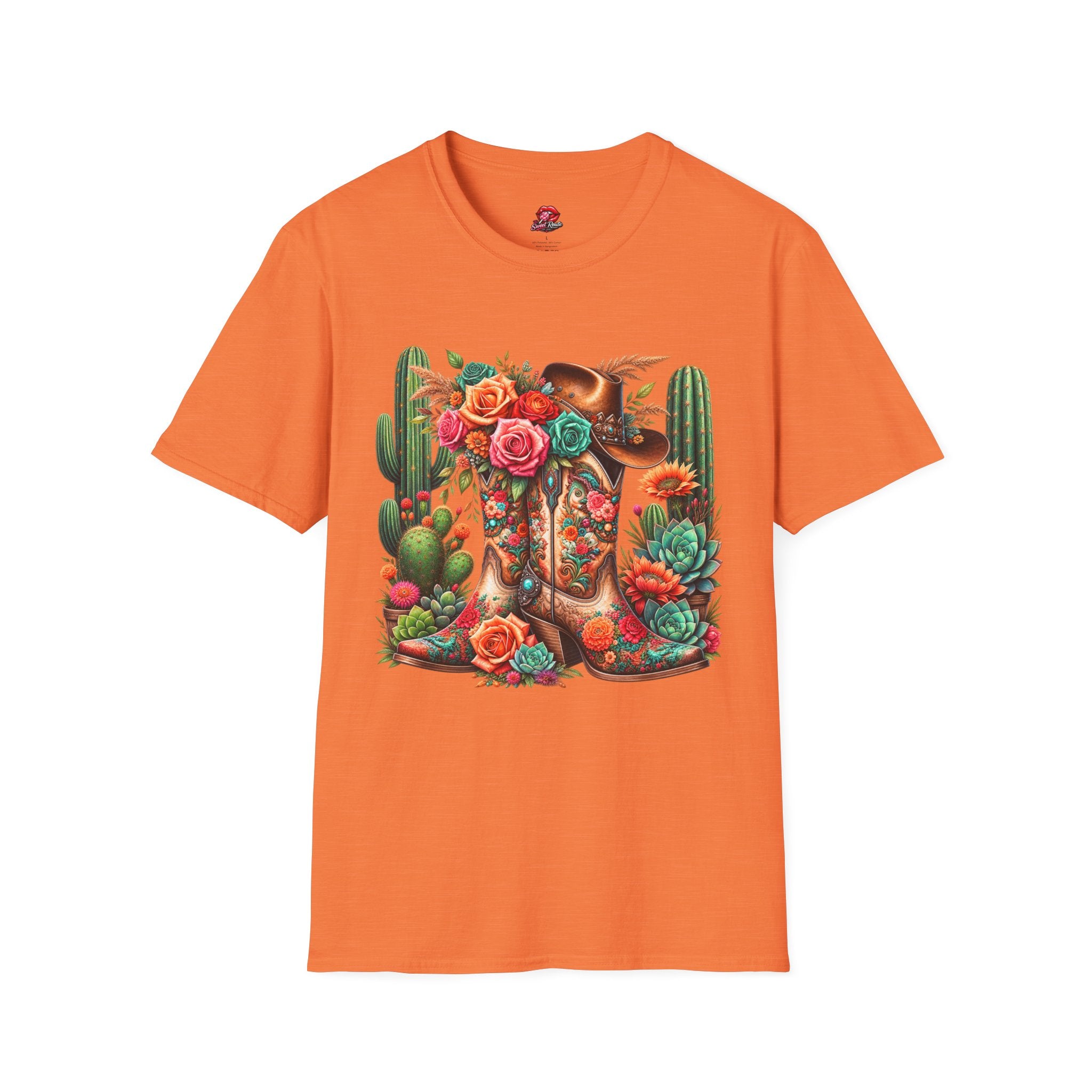 Floral Cactus Cowboy Boot T-Shirt