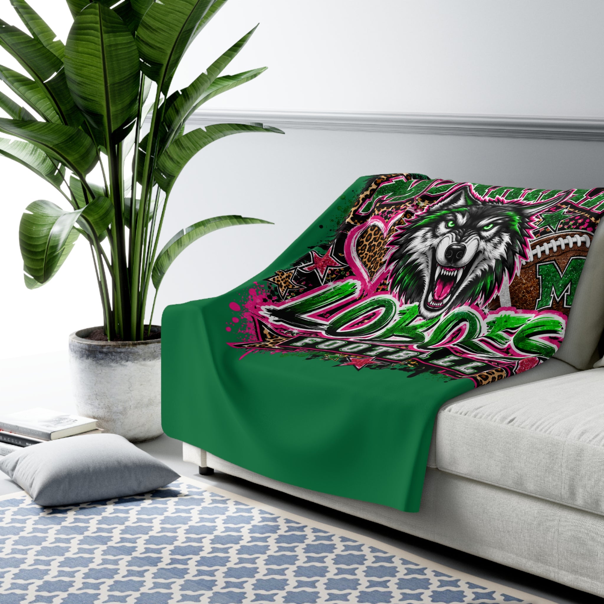 Monahans Loboes Football Sherpa Stadium Blanket