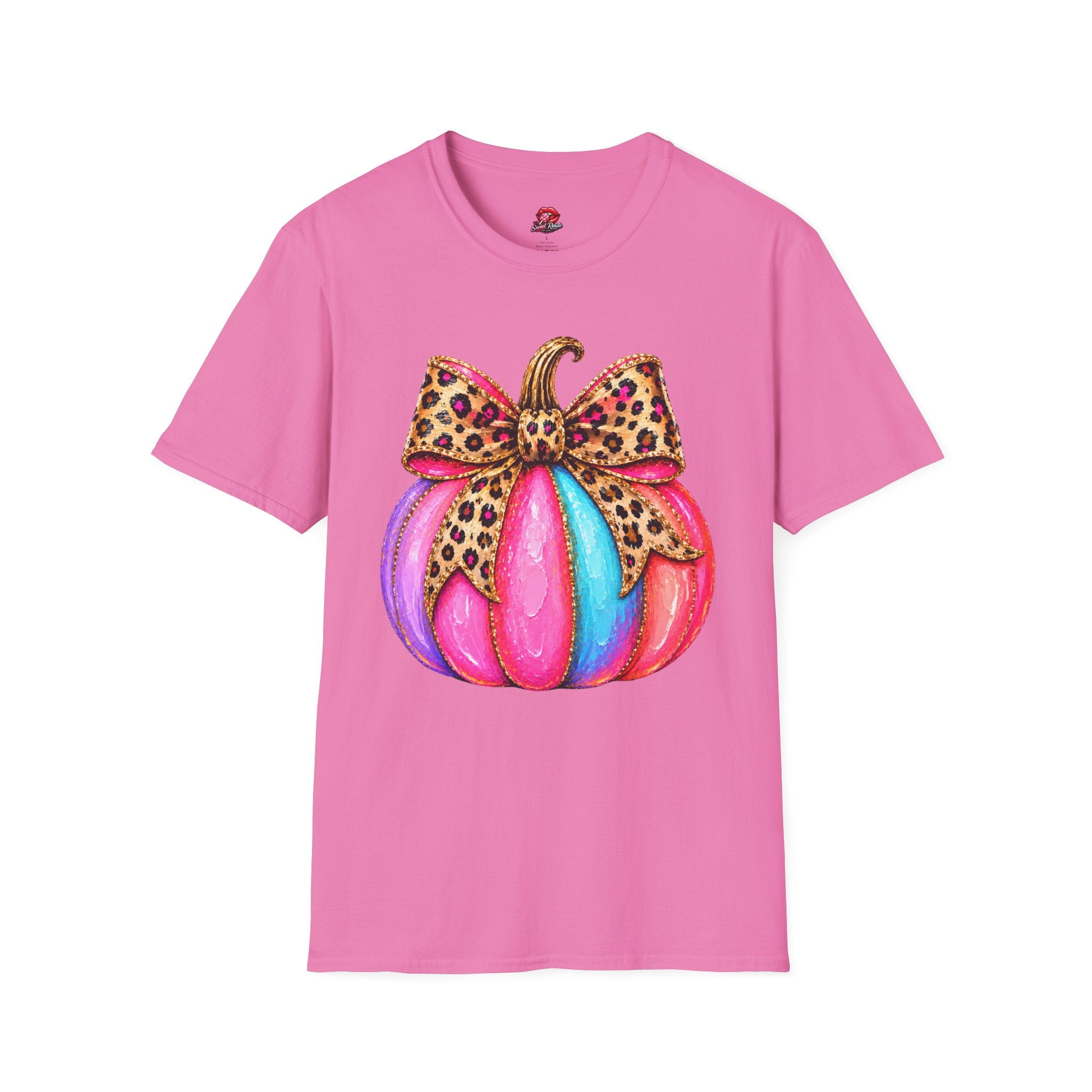 Leopard Bow Rainbow Pumpkin T-Shirt