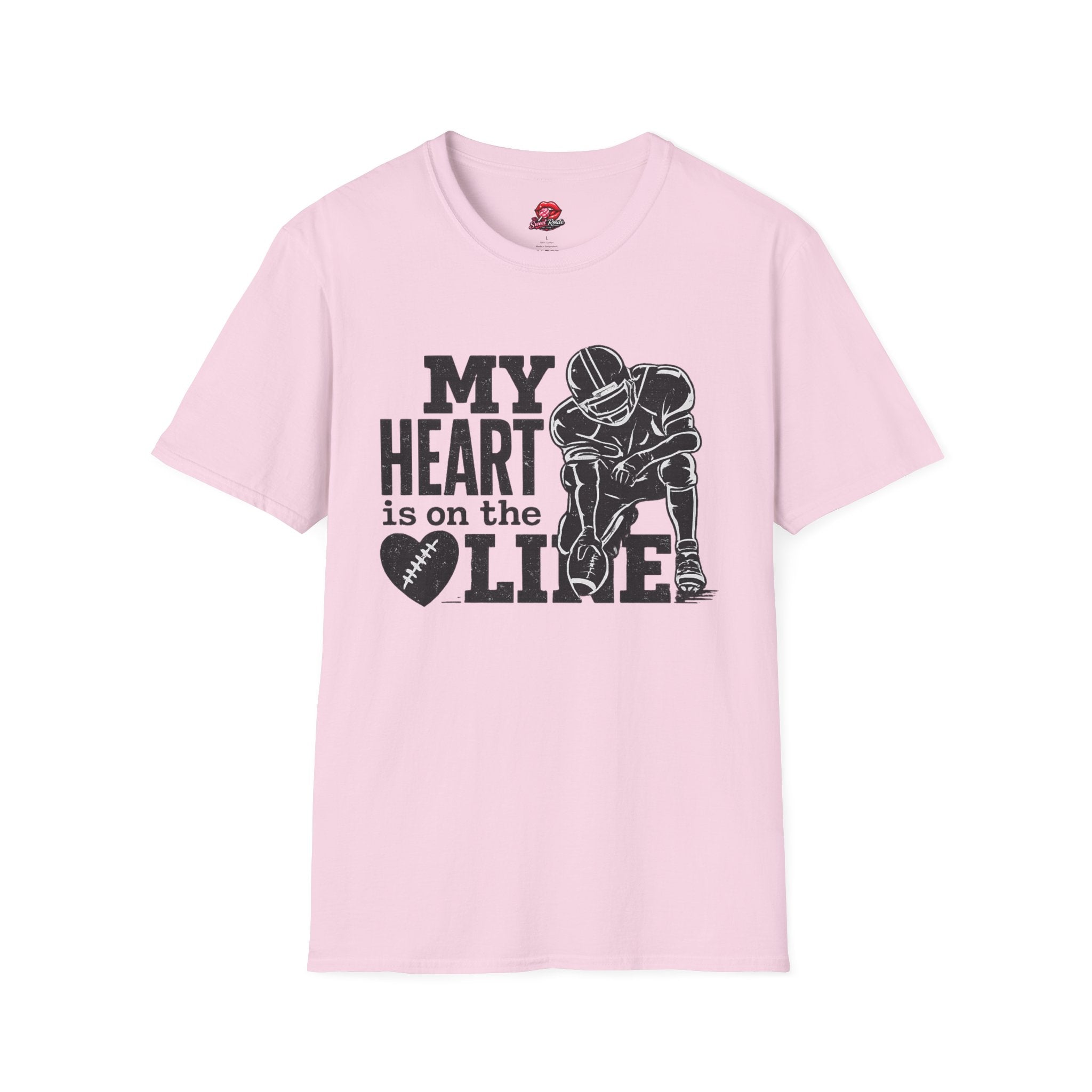 My Heart Is on the Line Football  Tee