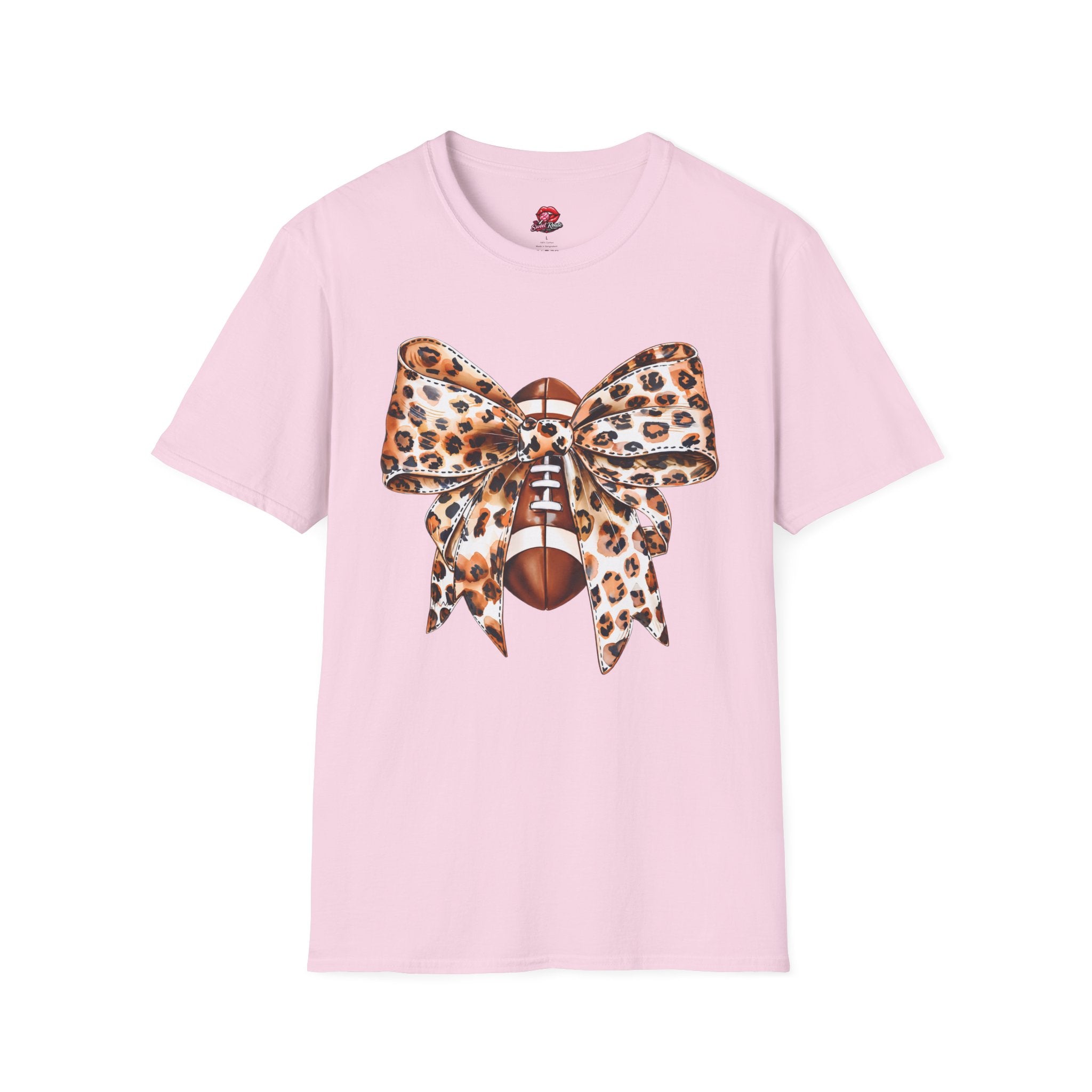 Leopard Bow Football T-Shirt