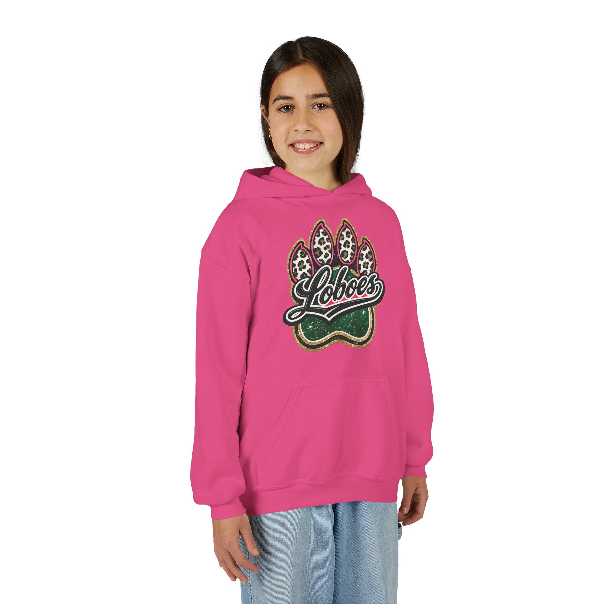 Youth Hoodie with 'Loboes' Paw