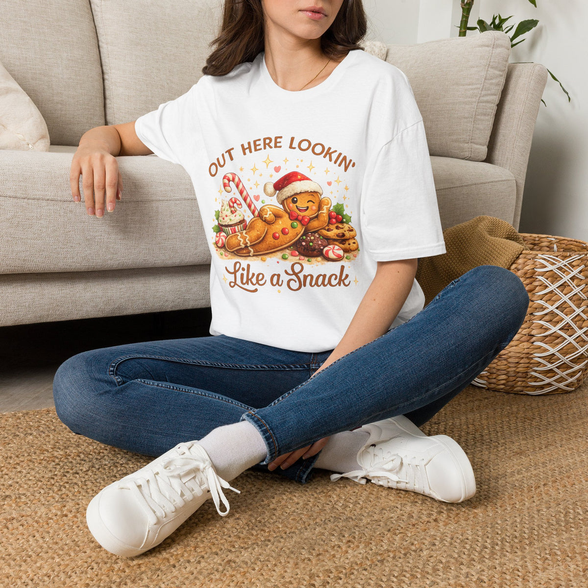 Gingerbread Cookie Santa Hat T-Shirt