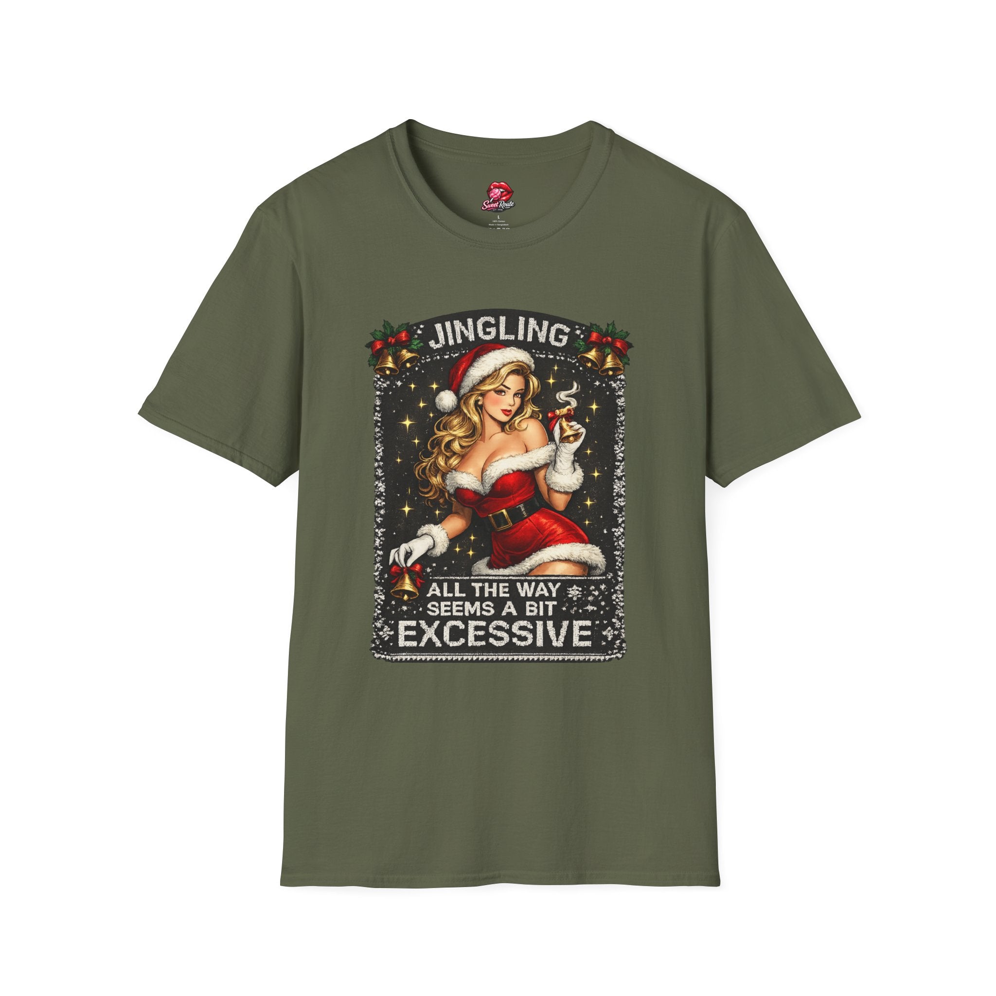 Jingling Pinup Santa Girl T-Shirt
