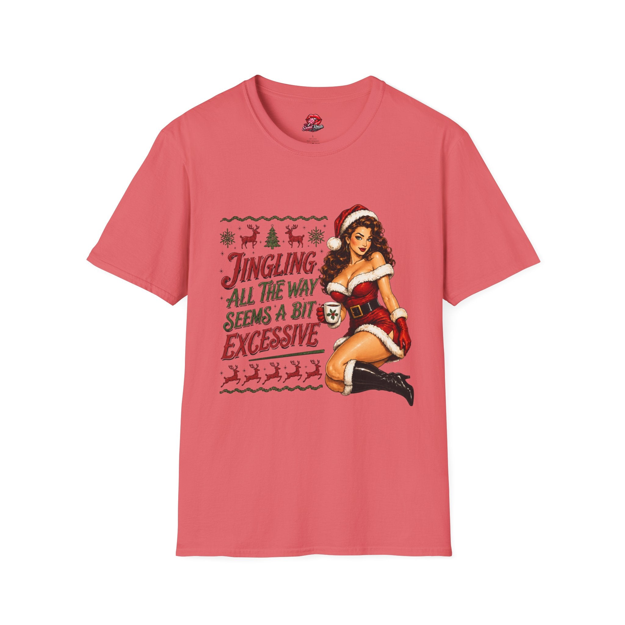 Jingling All The Way Pinup Santa T-Shirt