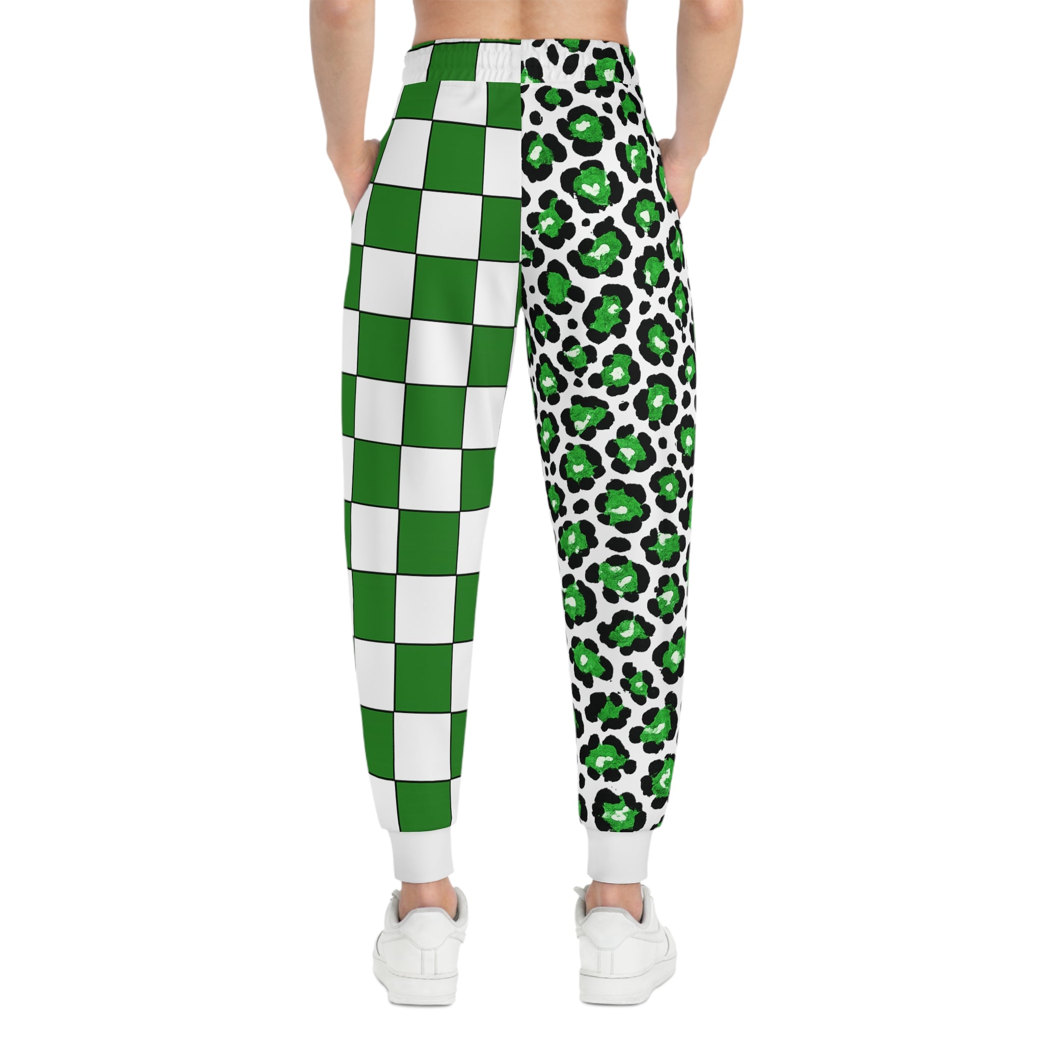 Loboes Green Check & Leopard Athletic Joggers