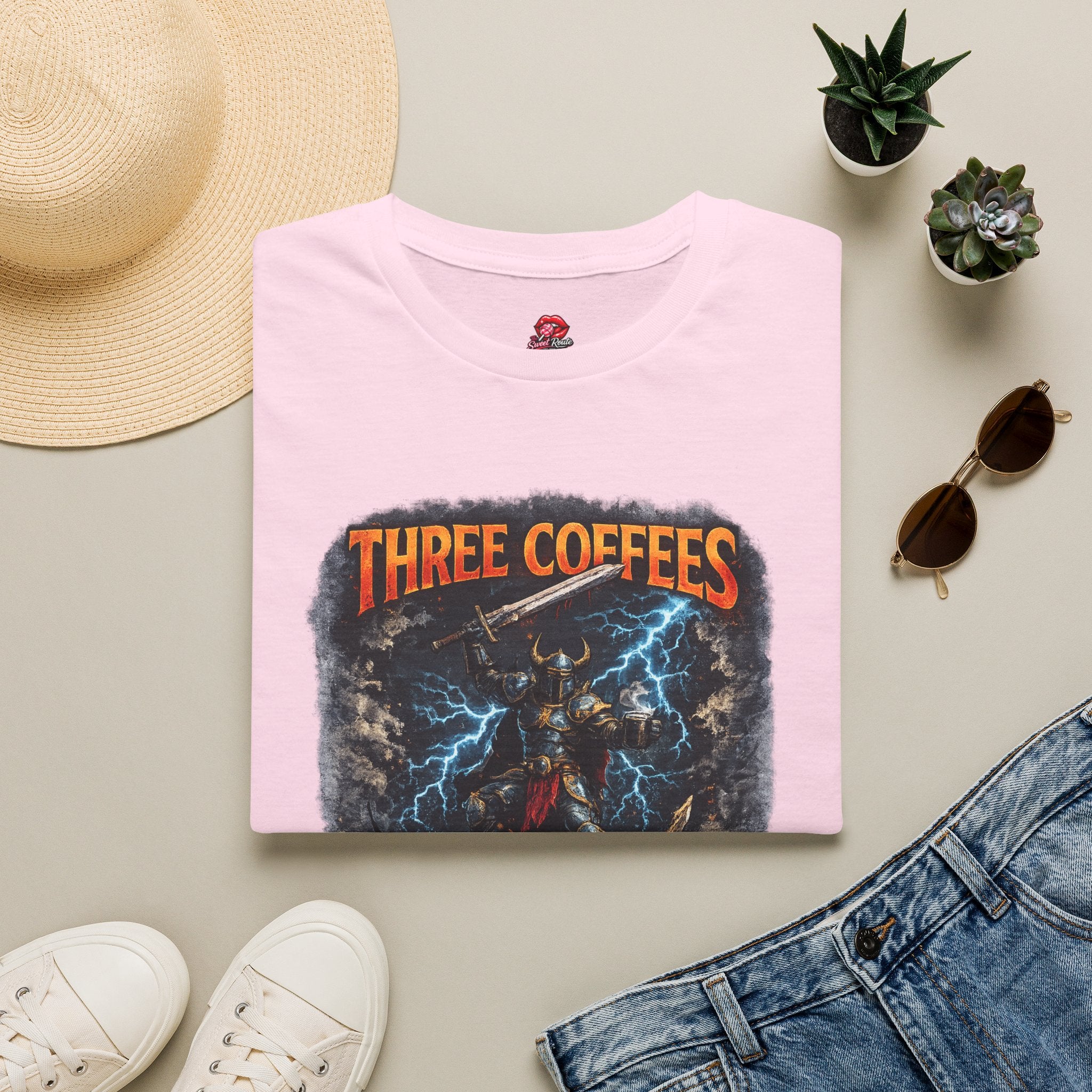 Three Coffees No Lunch Graphic Tee