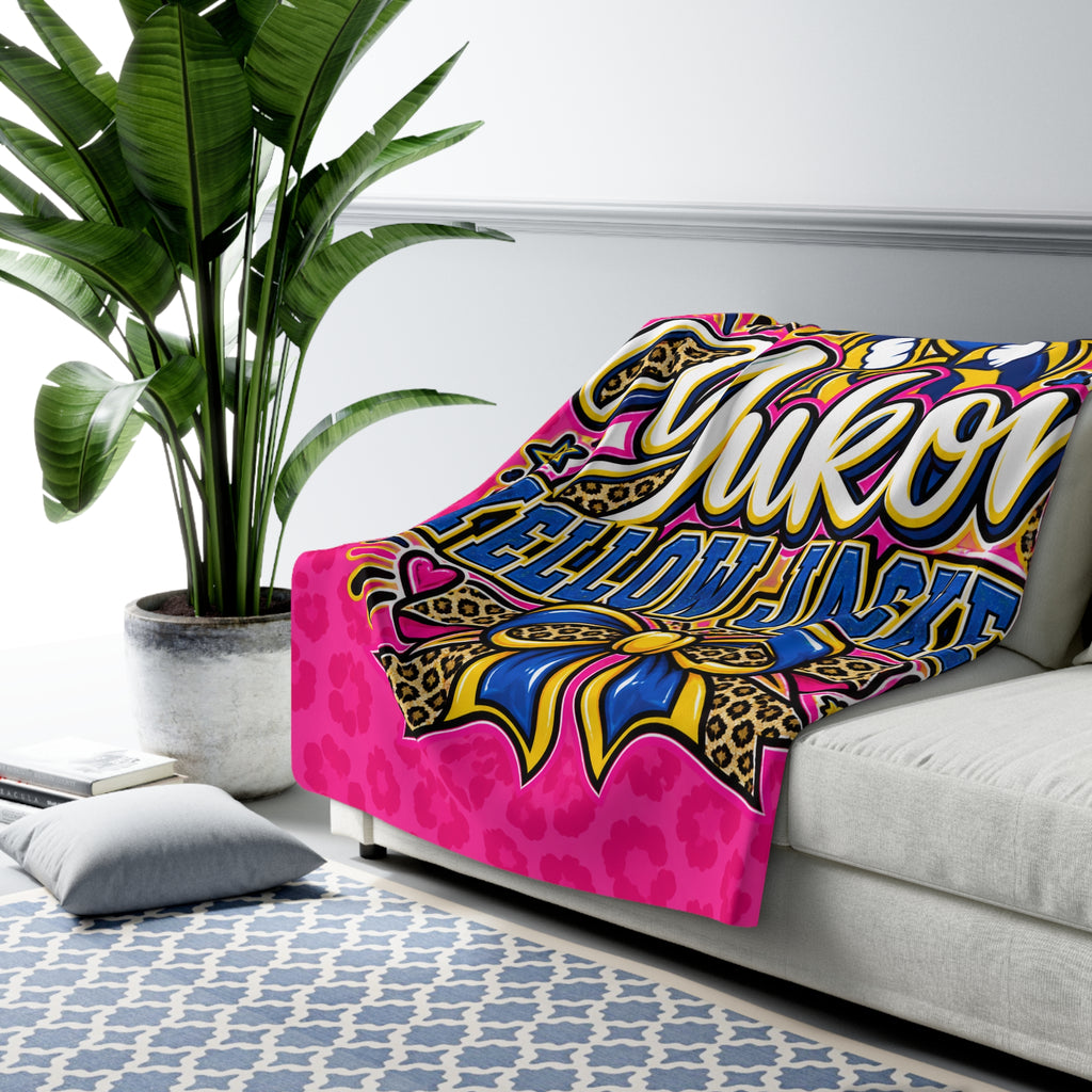Yukon Yellow Jackets Sherpa Fleece Blanket