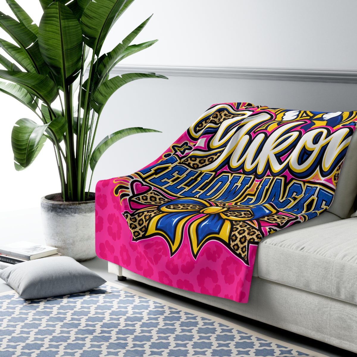 Yukon Yellow Jackets Sherpa Fleece Blanket