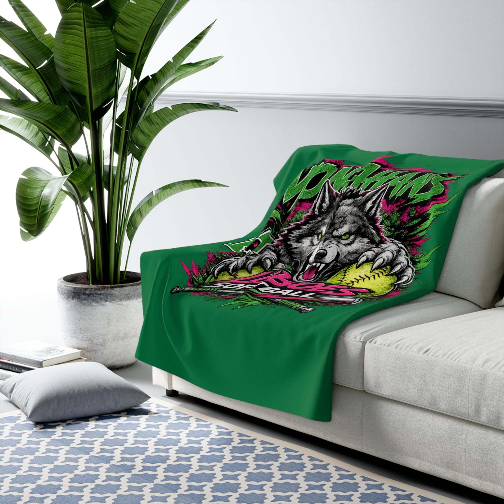 Monahans Loboes Softball Sherpa Blanket