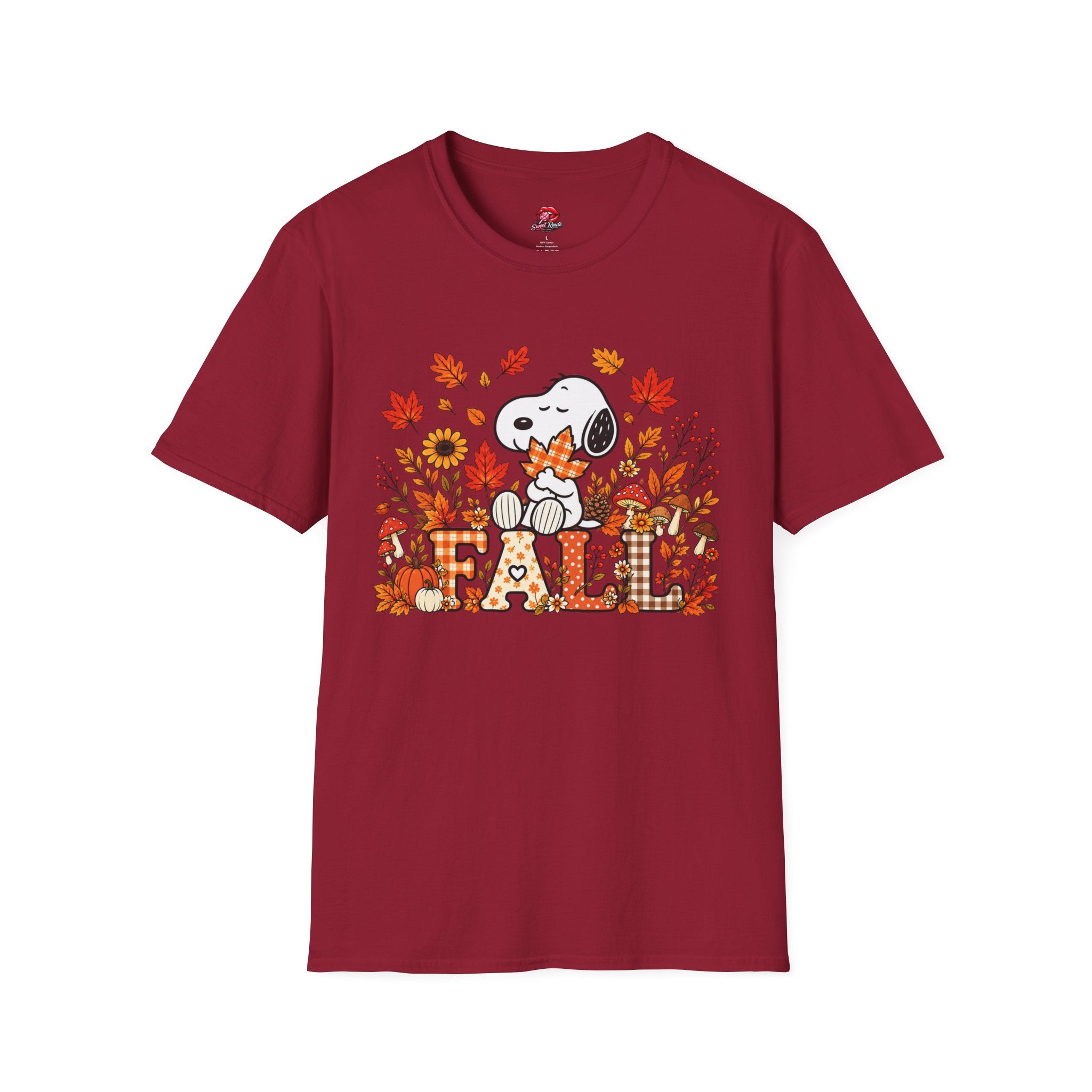 Cute Autumn Leaves & Pumpkins Snoopy Tee