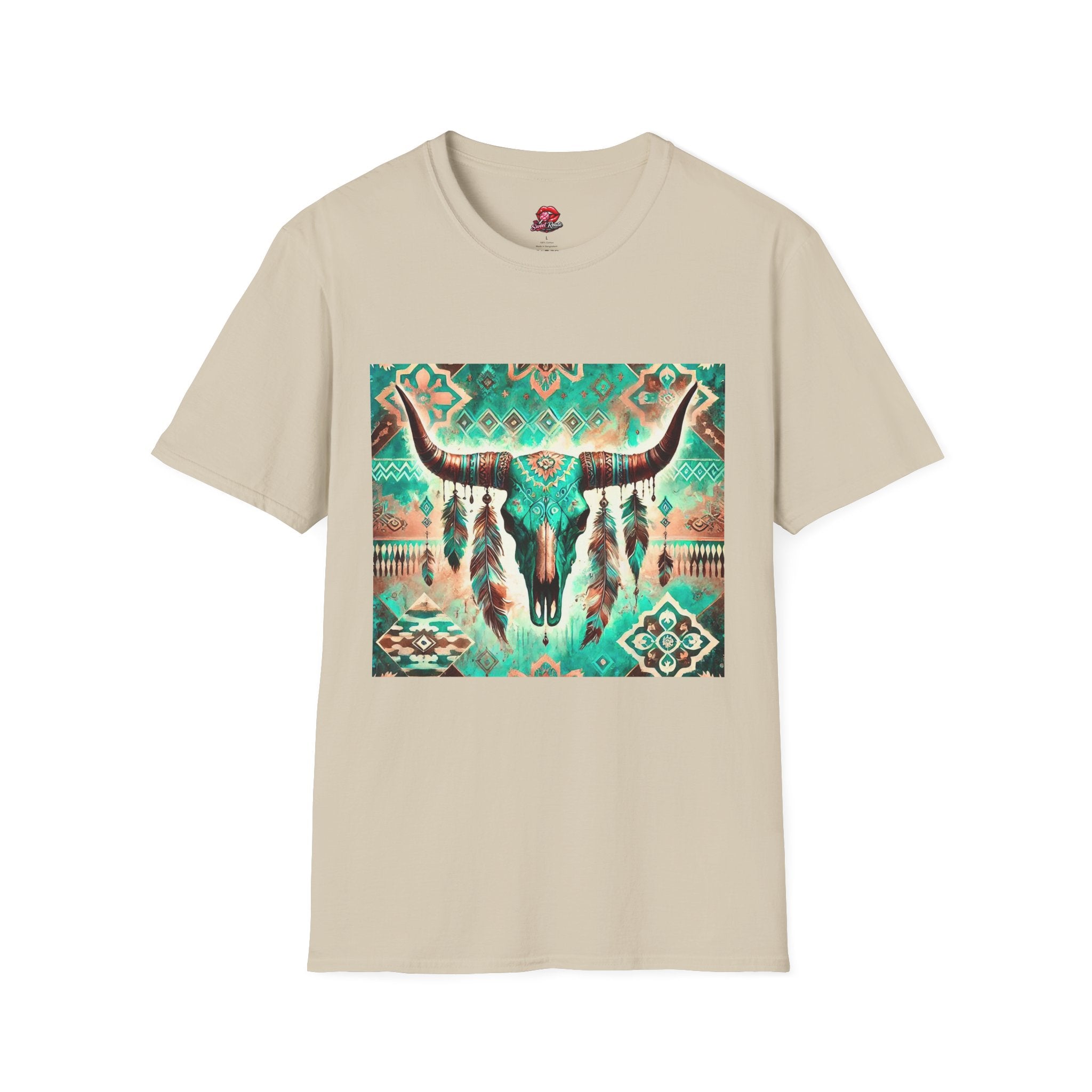 Turquoise Aztec Longhorn T-Shirt