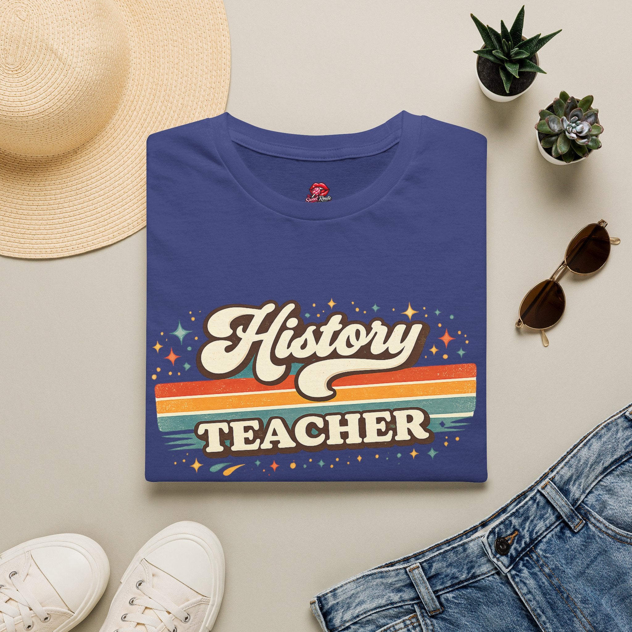 Retro History Teacher T-Shirt | Vintage Stripe History Teacher Shirt | Social Studies Teacher Tee | Back to School Gift