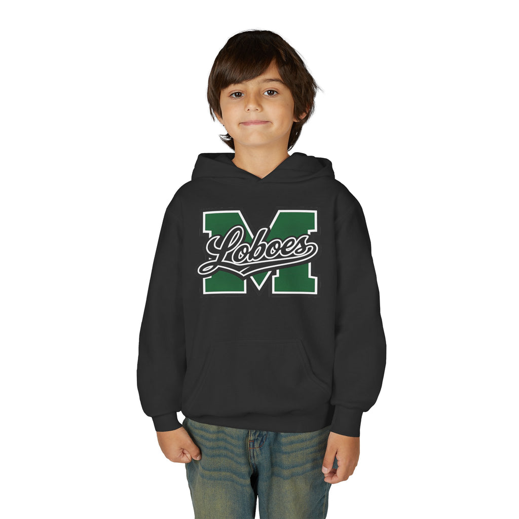Youth Hoodie — 'M Loboes' Varsity Letterman School Spirit Pullover