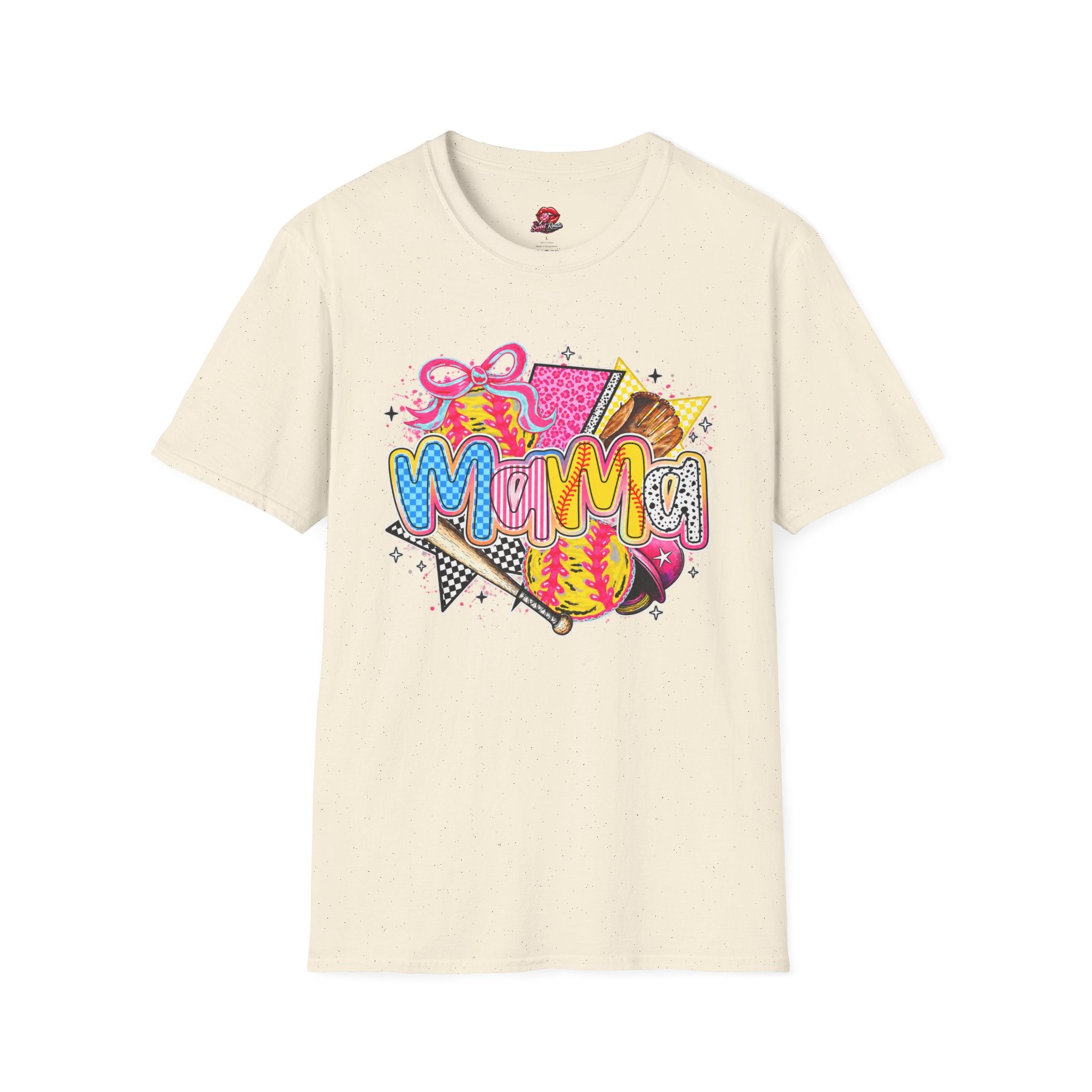 Mama Colorblock Softball Graphic T-Shirt