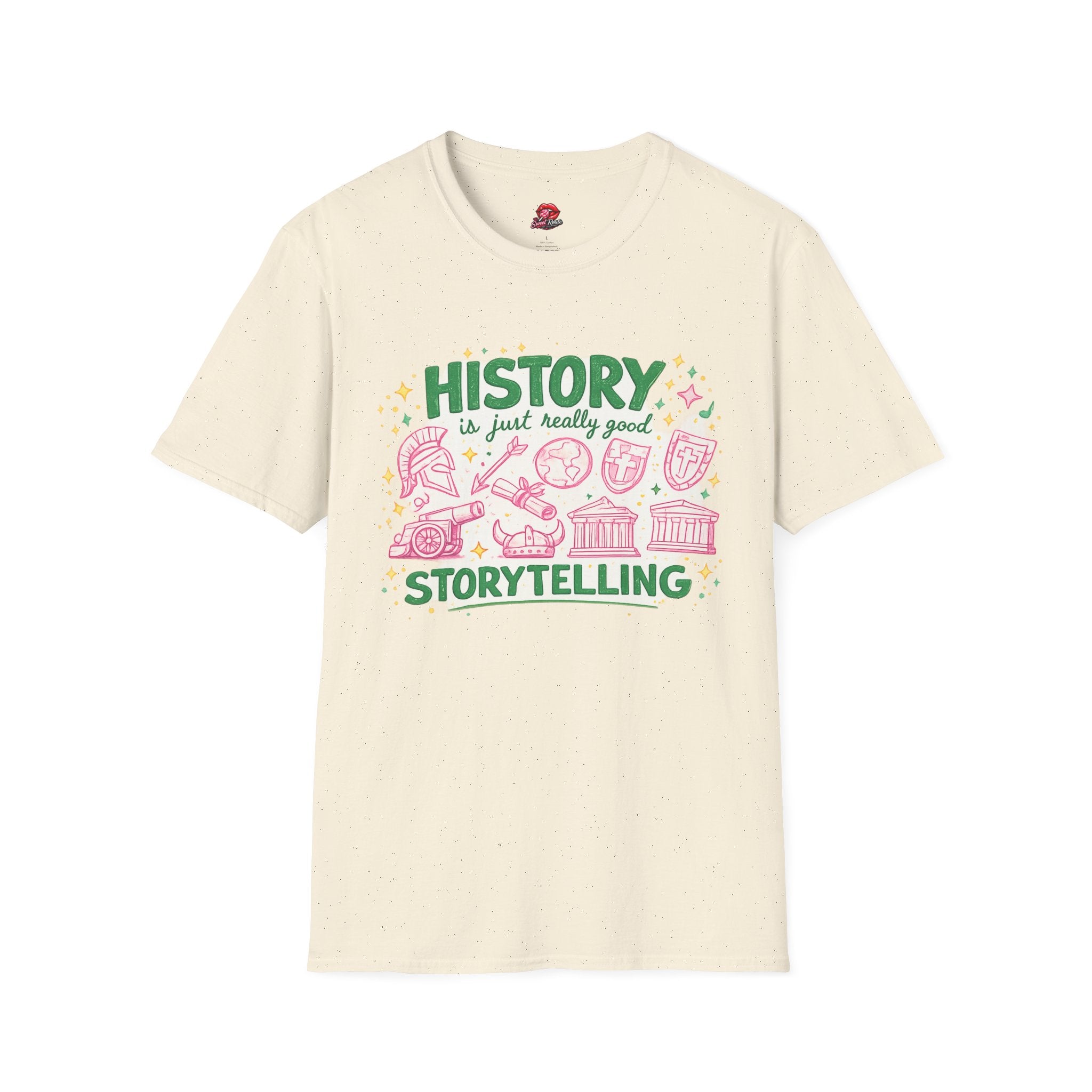 History Is Just Really Good Storytelling Teacher T-Shirt | Cute Retro History Teacher Graphic Tee | History Lover Gift