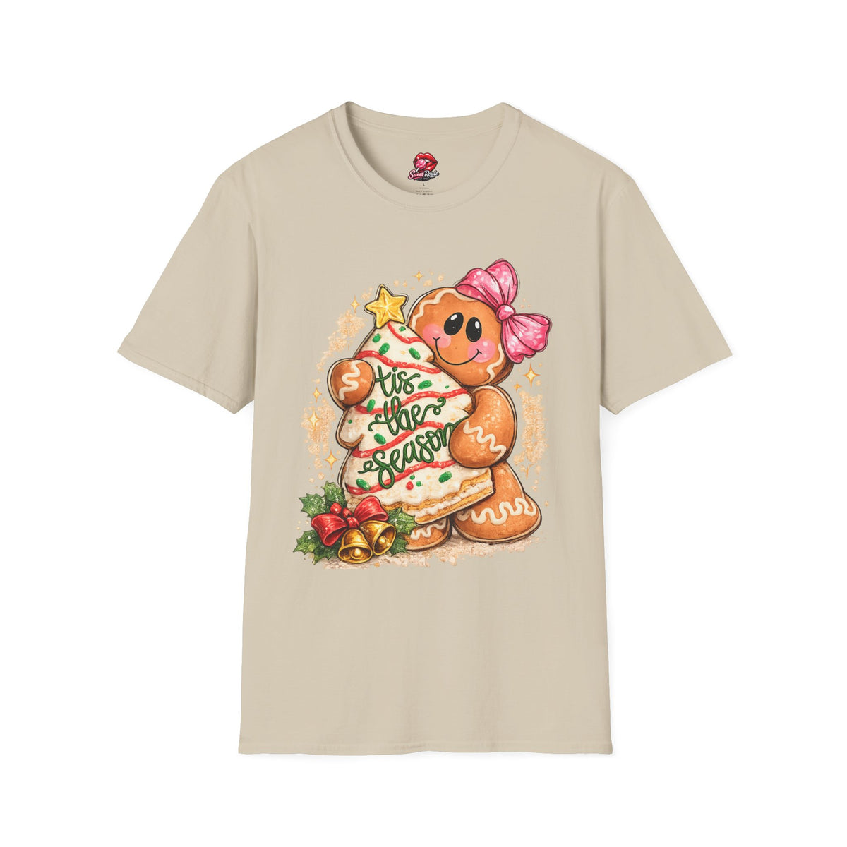 Gingerbread Girl Holding Christmas Tree T-Shirt