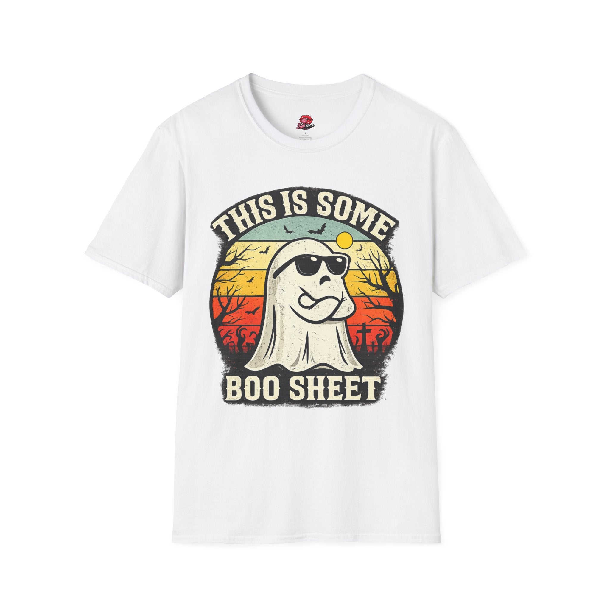 This Is Some Boo Sheet T-Shirt | Funny Retro Ghost Halloween Shirt | Cute Spooky Season Tee | Vintage Halloween Graphic Tee | Fall Ghost Gift