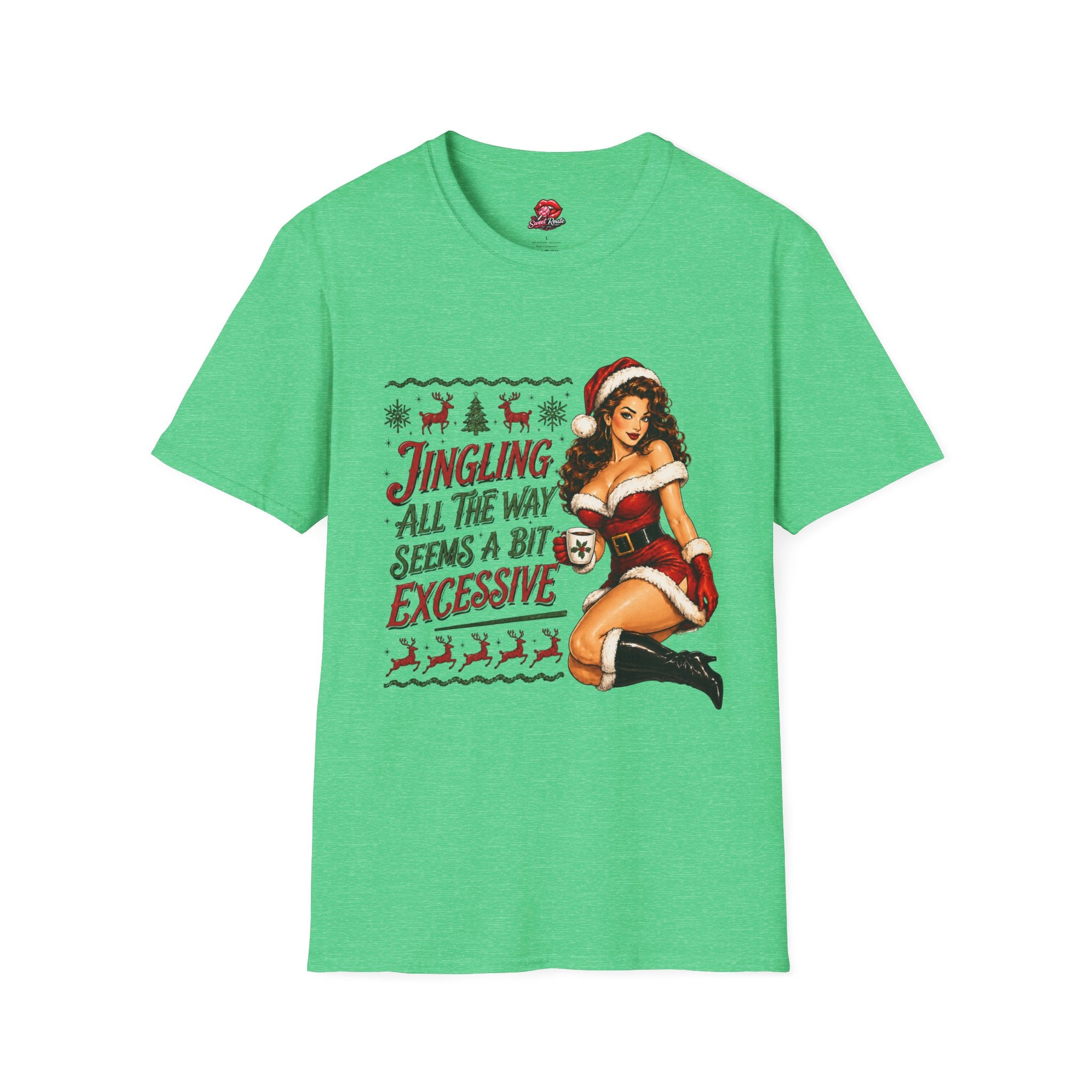 Jingling All The Way Pinup Santa T-Shirt