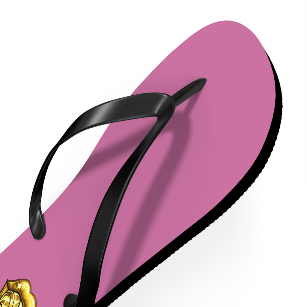 Gold Sweet Route Logo Beach Sandals