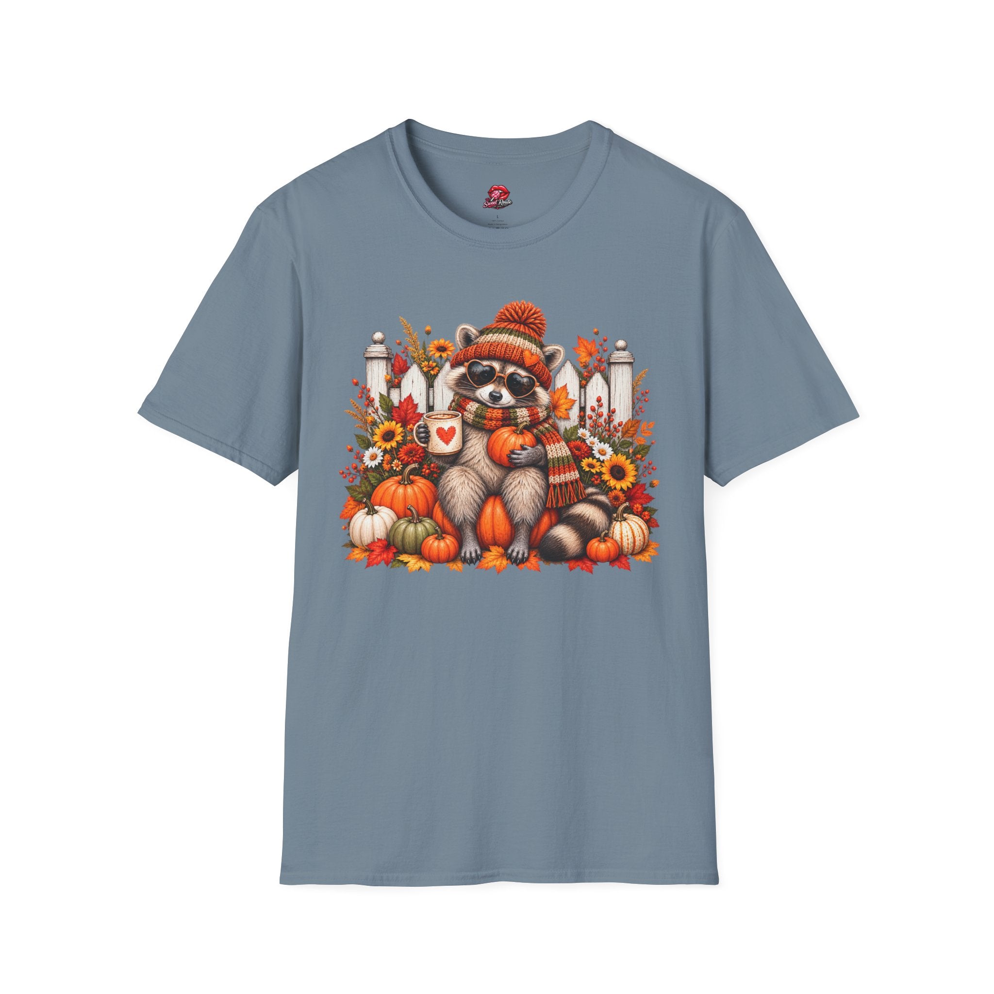 Cozy Fall Pumpkin, Sunflower RaccoonT-Shirt