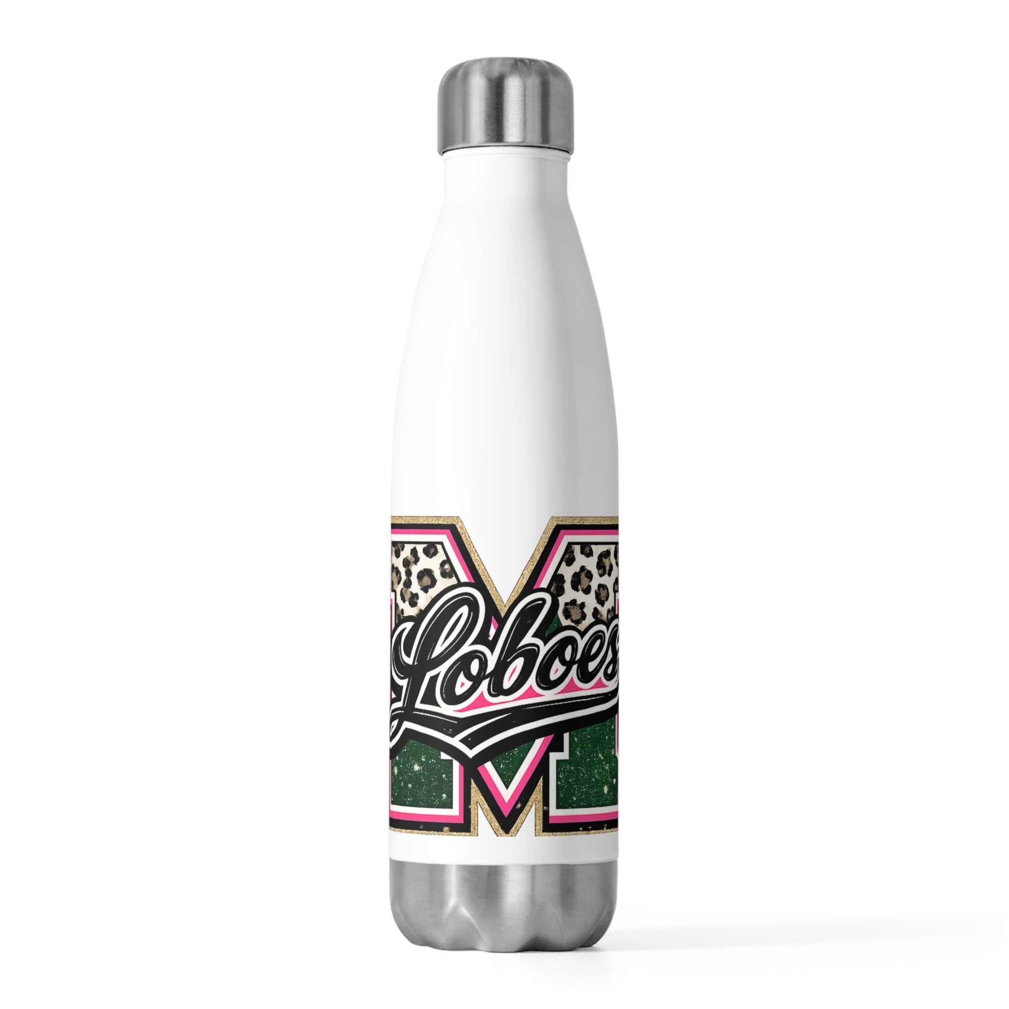 Loboes Leopard Varsity 20oz Stainless Water Bottle