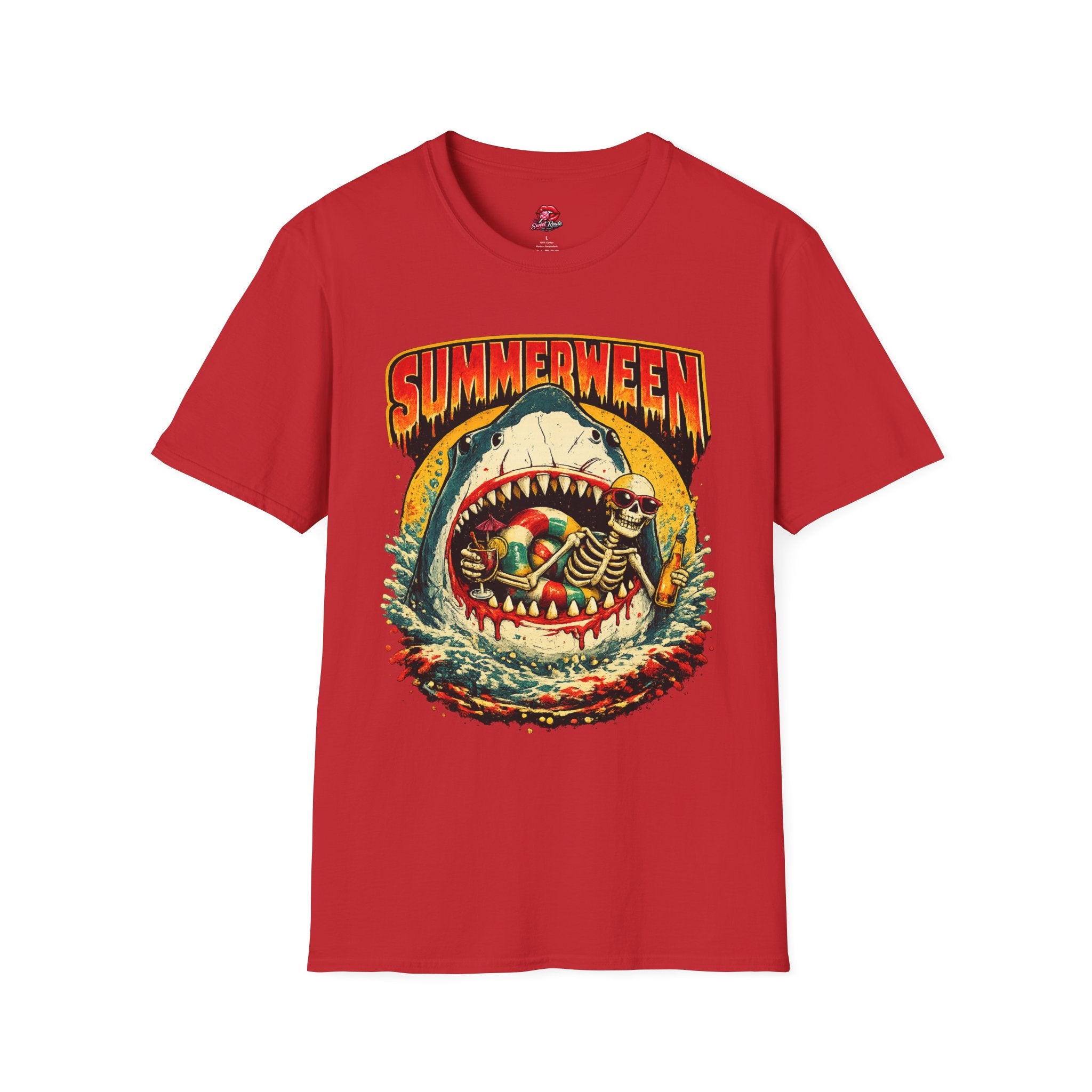 'Summerween Retro Shark Skull Tee