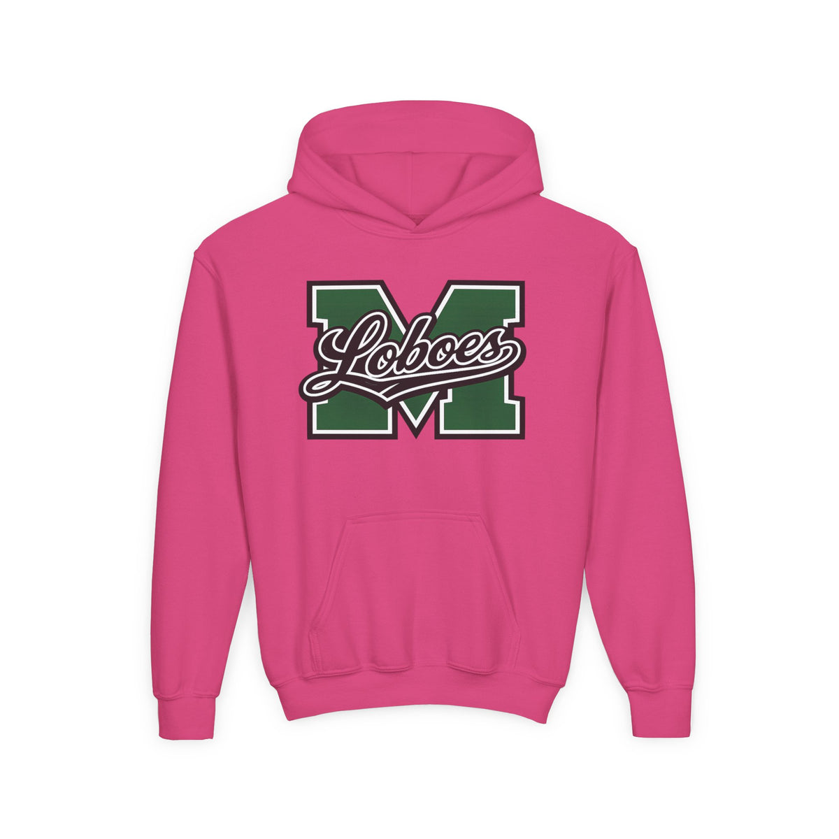 Youth Hoodie — 'M Loboes' Varsity Letterman School Spirit Pullover