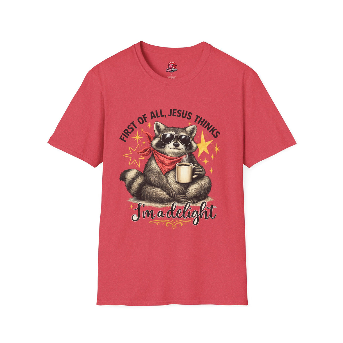 First of All Jesus Thinks Raccoon with Coffee T-Shirt