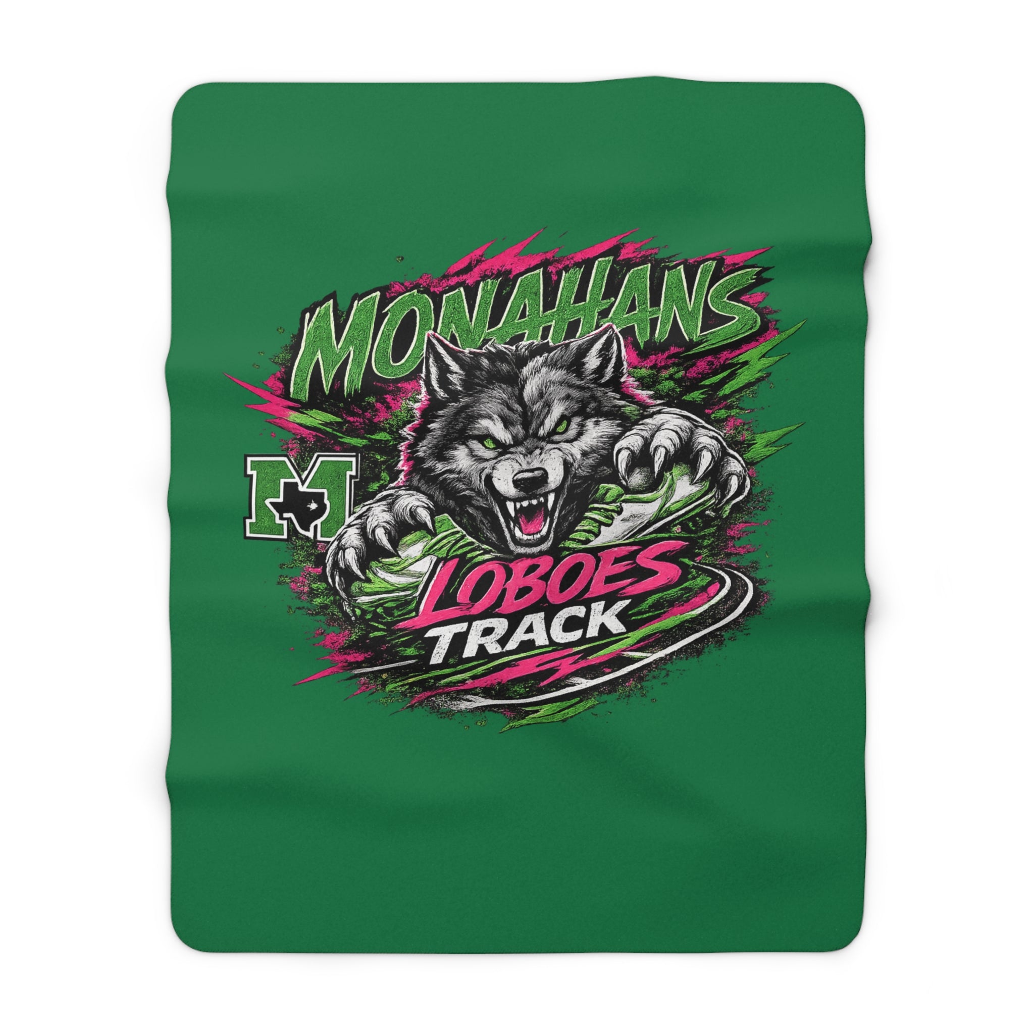 Monahans Loboes Track Sherpa Blanket