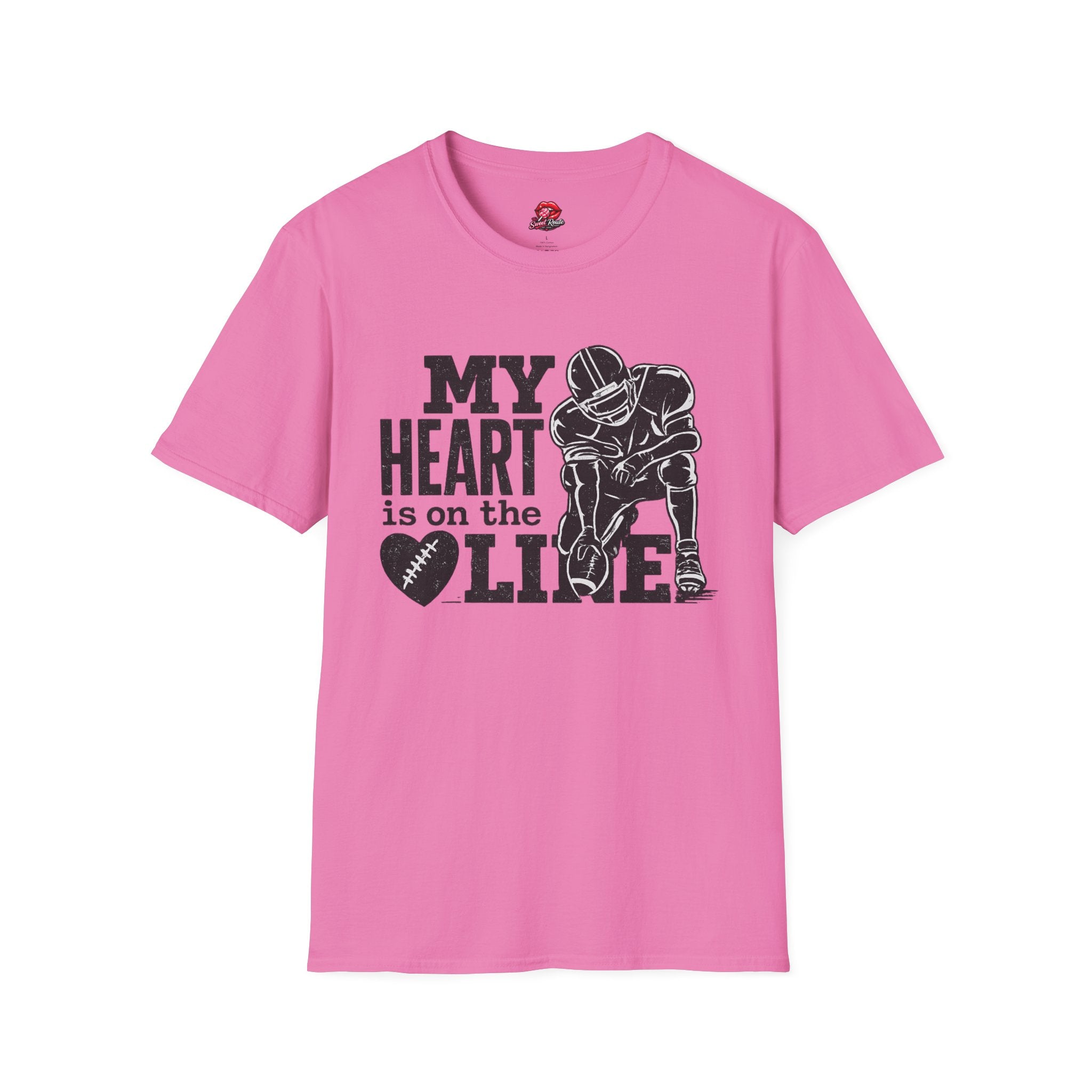 My Heart Is on the Line Football  Tee
