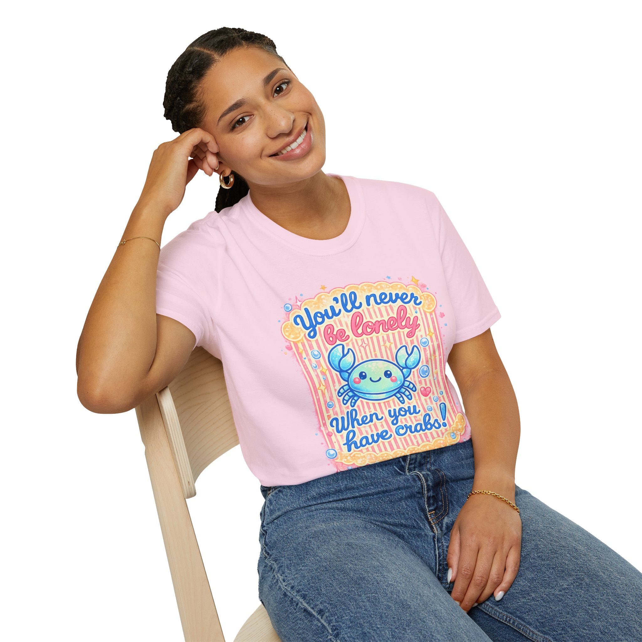 You'll Never Be Lonely Crab T-Shirt — Cute Kawaii Crab Graphic Tee