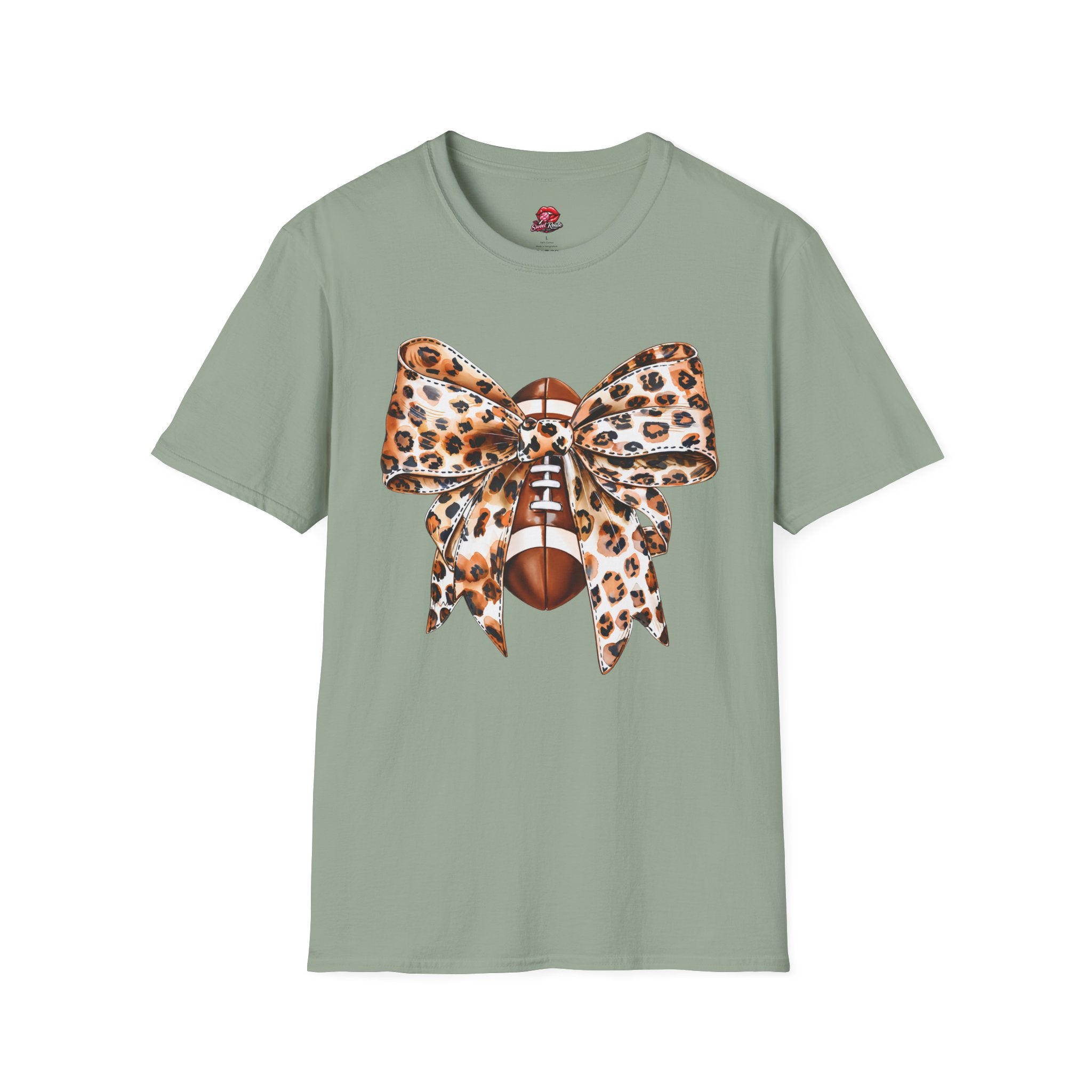 Leopard Bow Football T-Shirt