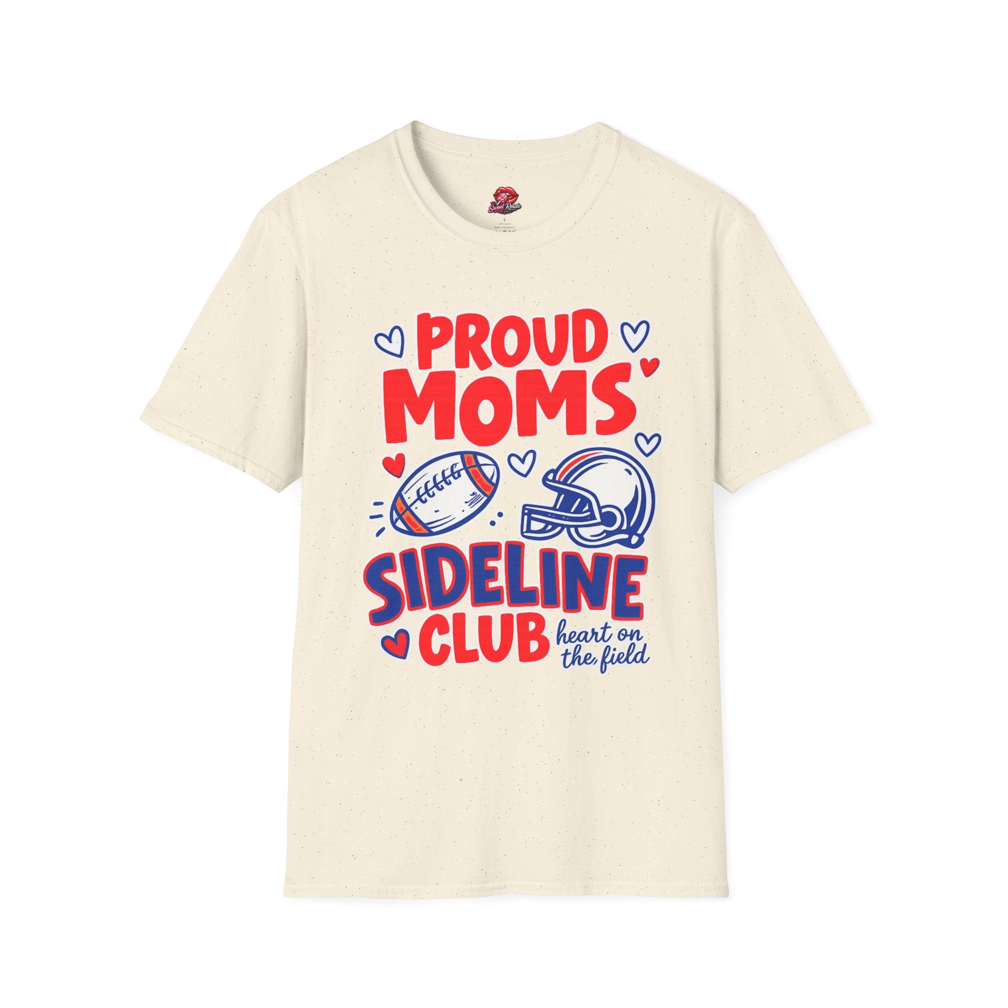 Proud Moms Sideline Club T-Shirt | Football Mom Game Day Tee | Cute Sports Mom Shirt