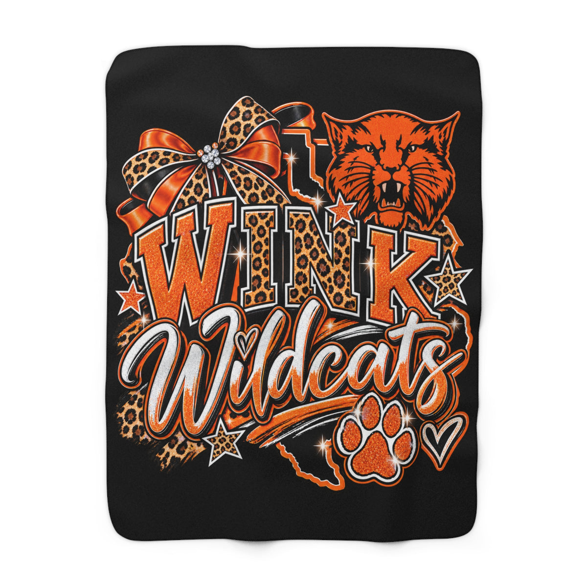 Wink Wildcats Sherpa Fleece Blanket